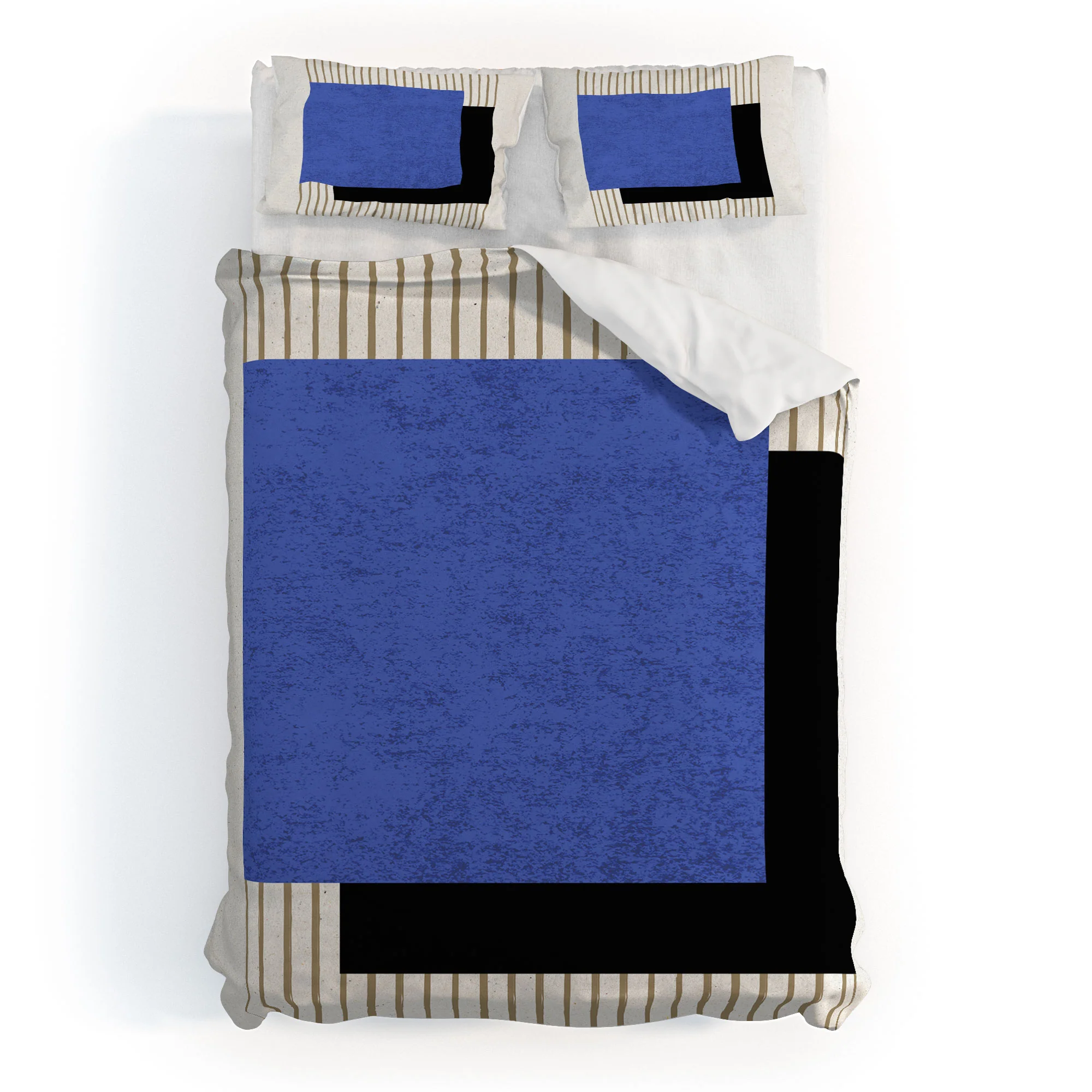 MoonlightPrint Square Blue Stripes Duvet Cover - Image 41