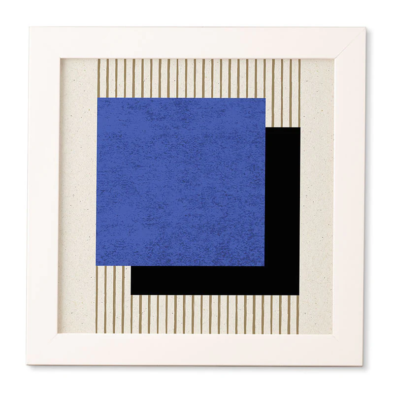 MoonlightPrint Square Blue Stripes Framed Wall Art - Image 13