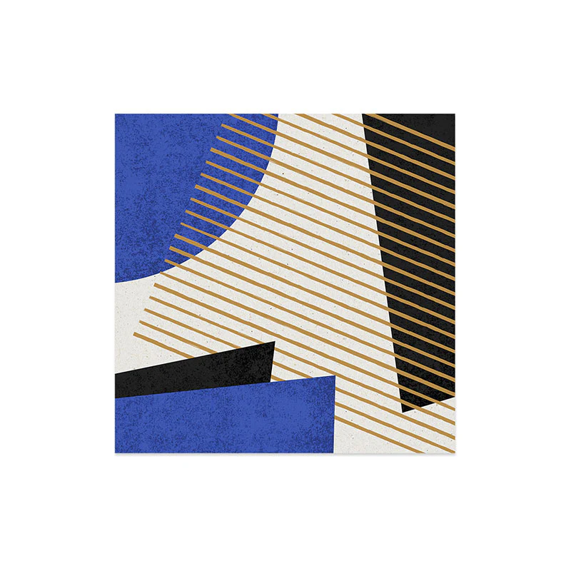 MoonlightPrint Stripes Circle Geometric Blue Art Print - Image 16