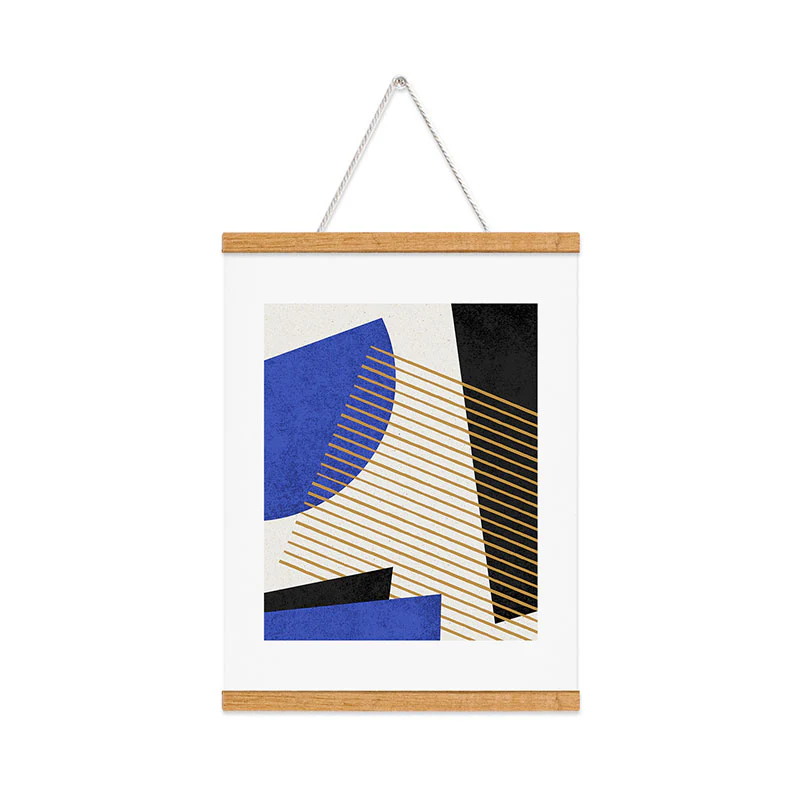MoonlightPrint Stripes Circle Geometric Blue Art Print - Image 31