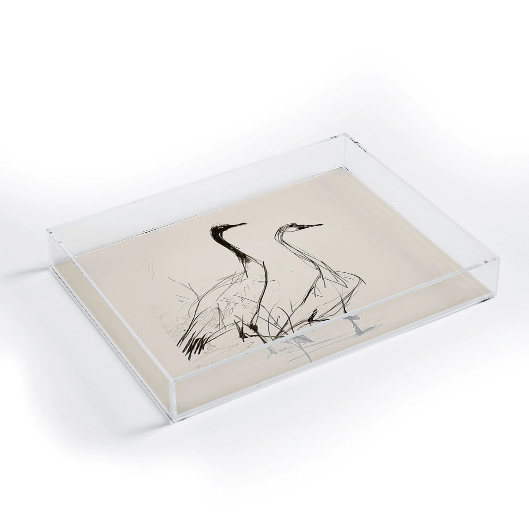 Nadja Two Geese Minimalist Drawing Acrylic Tray - Image 3