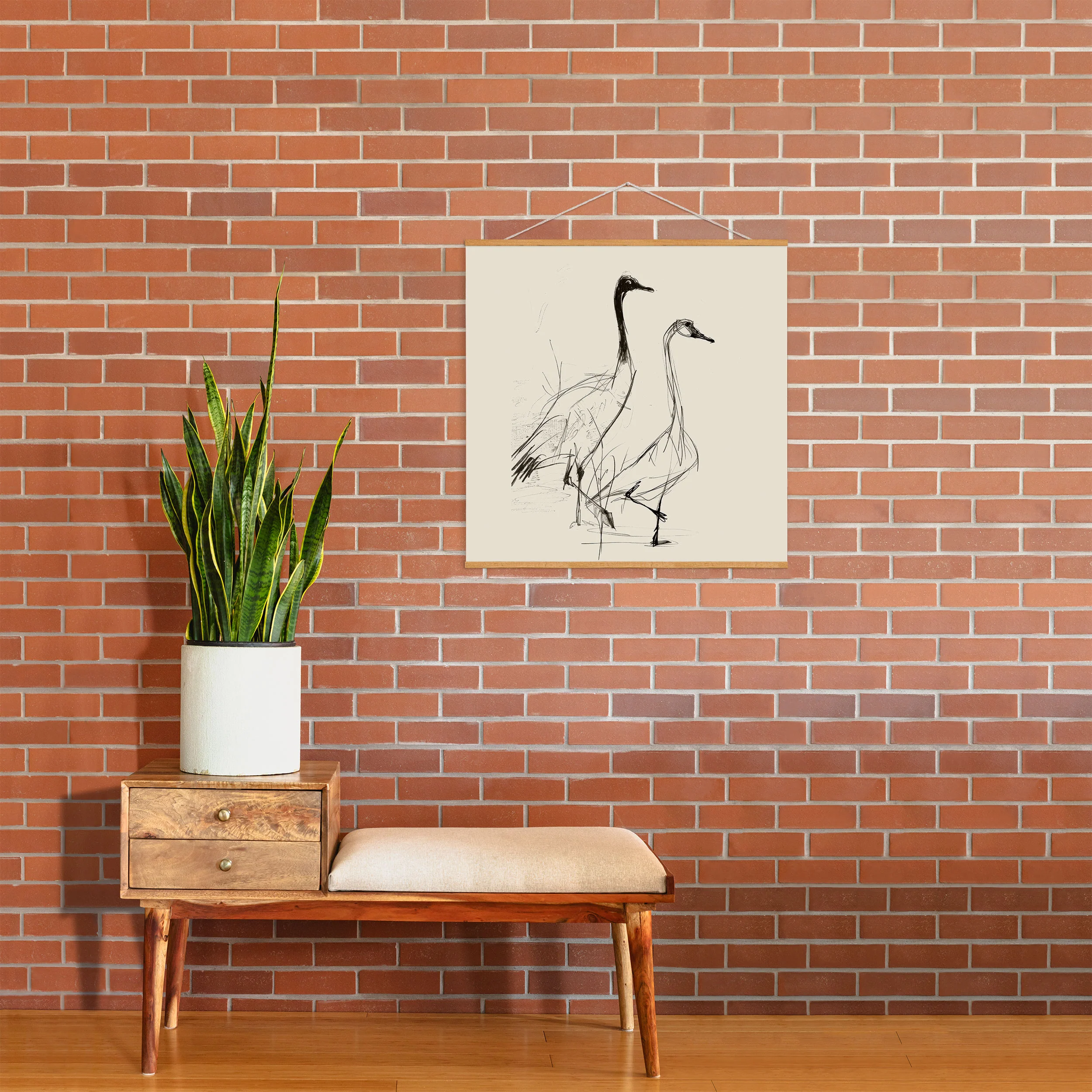 Nadja Two Geese Minimalist Drawing Art Print - Image 47