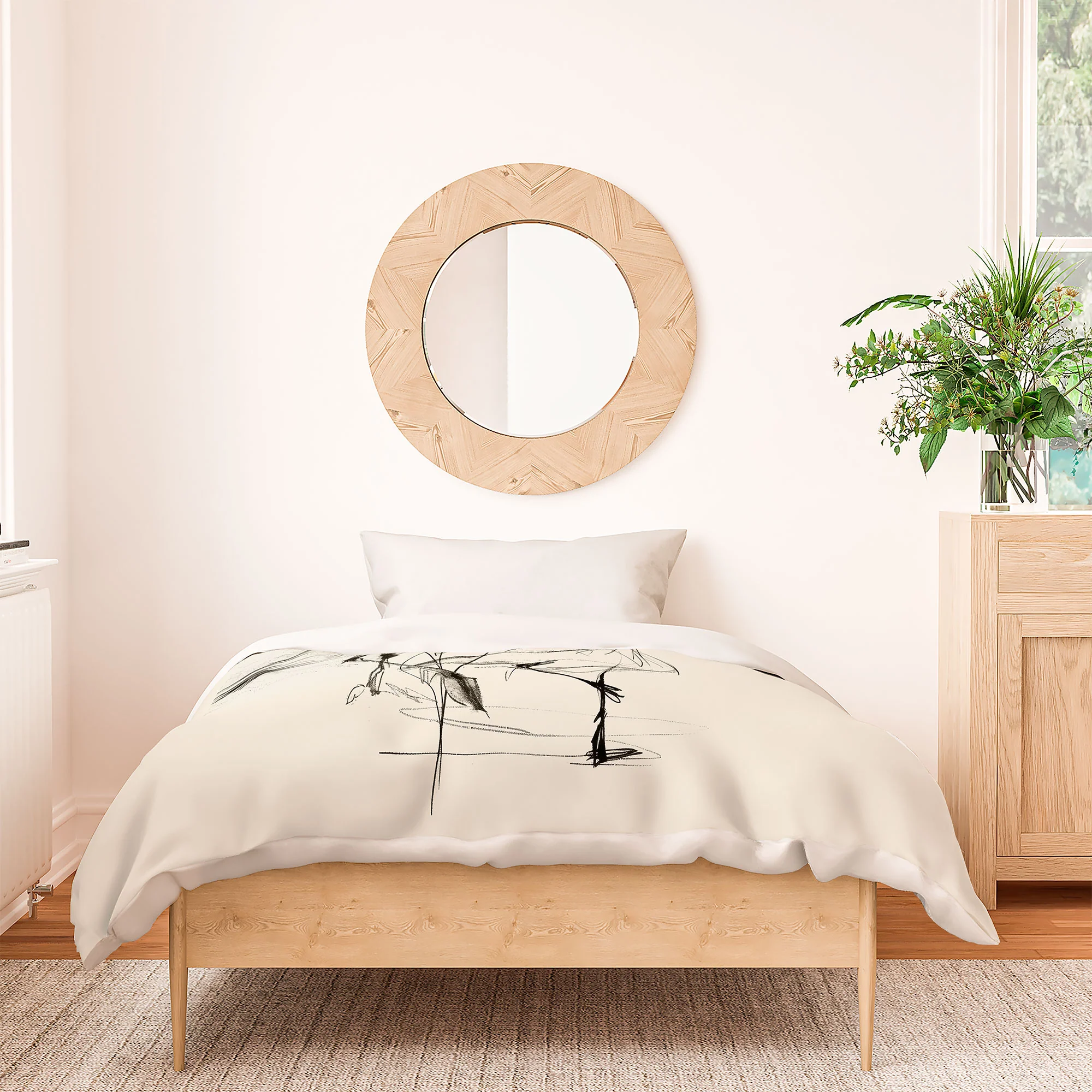 Nadja Two Geese Minimalist Drawing Duvet Cover - Image 6