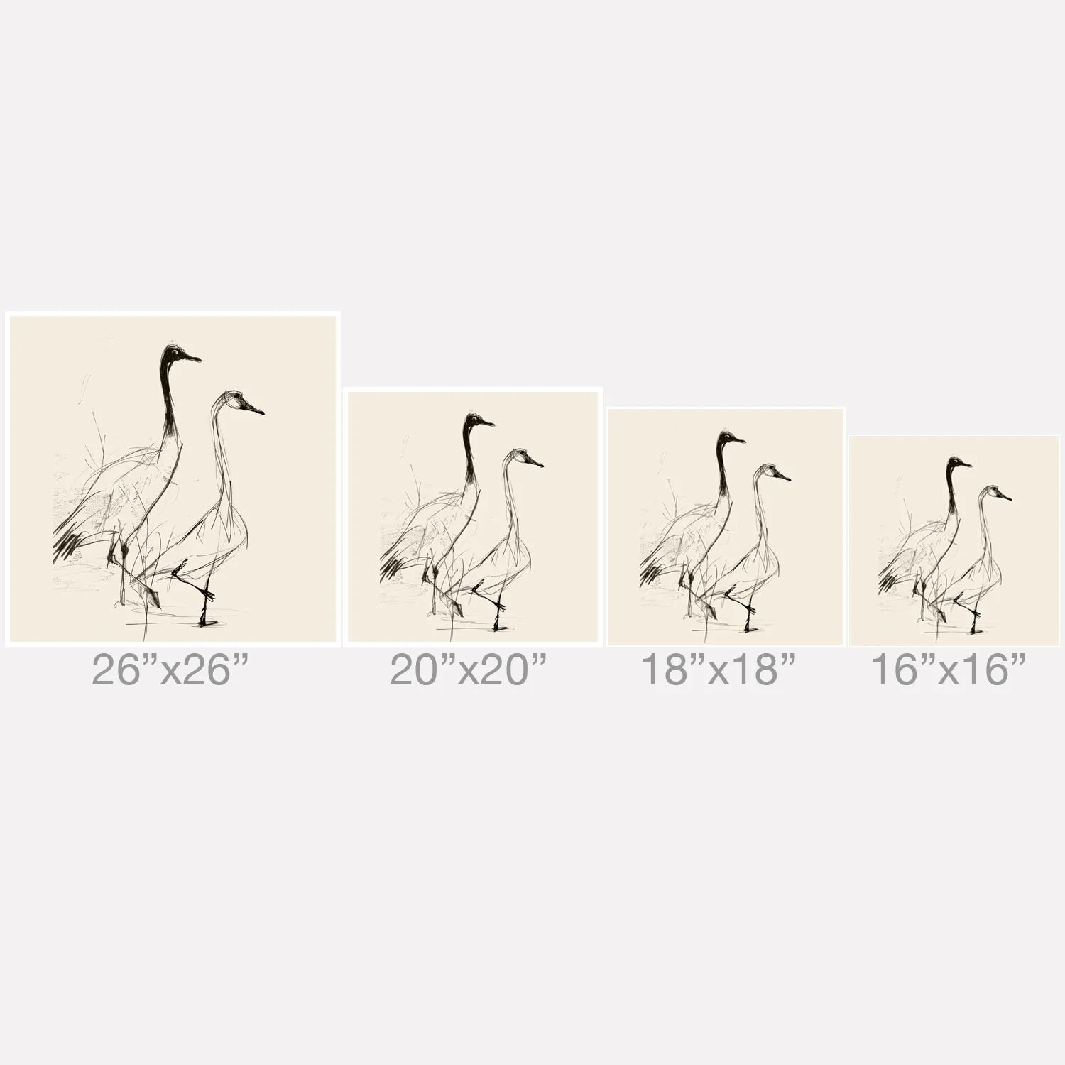 Nadja Two Geese Minimalist Drawing Outdoor Throw Pillow - Image 19