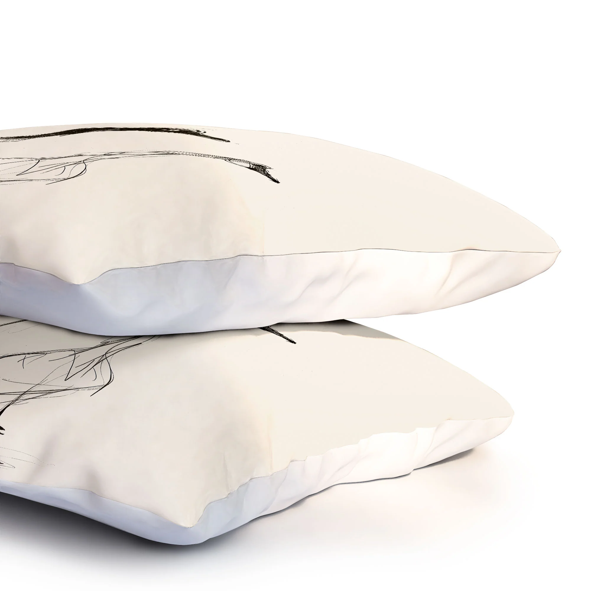 Nadja Two Geese Minimalist Drawing Pillow Shams - Image 3