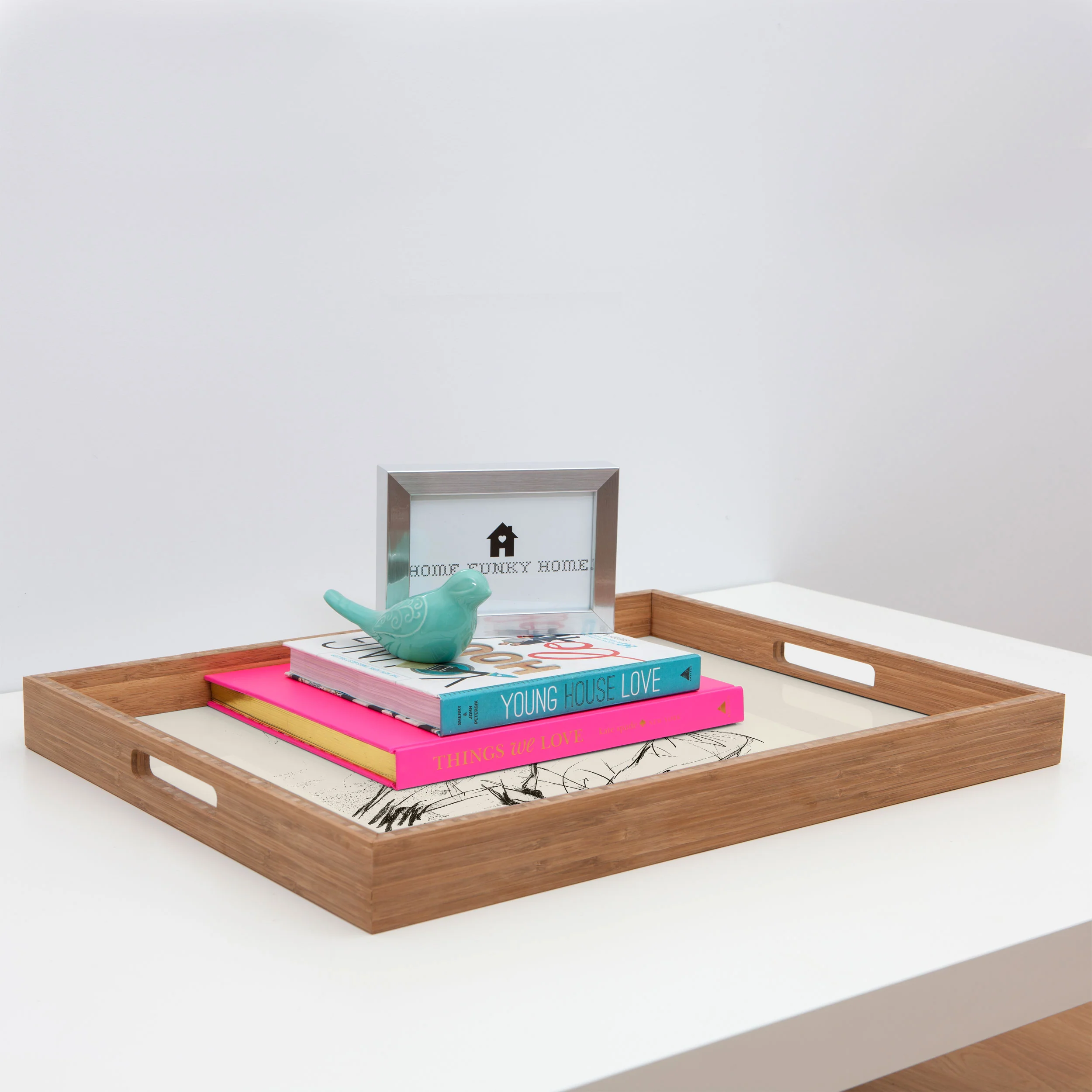 Nadja Two Geese Minimalist Drawing Rectangular Tray - Image 3