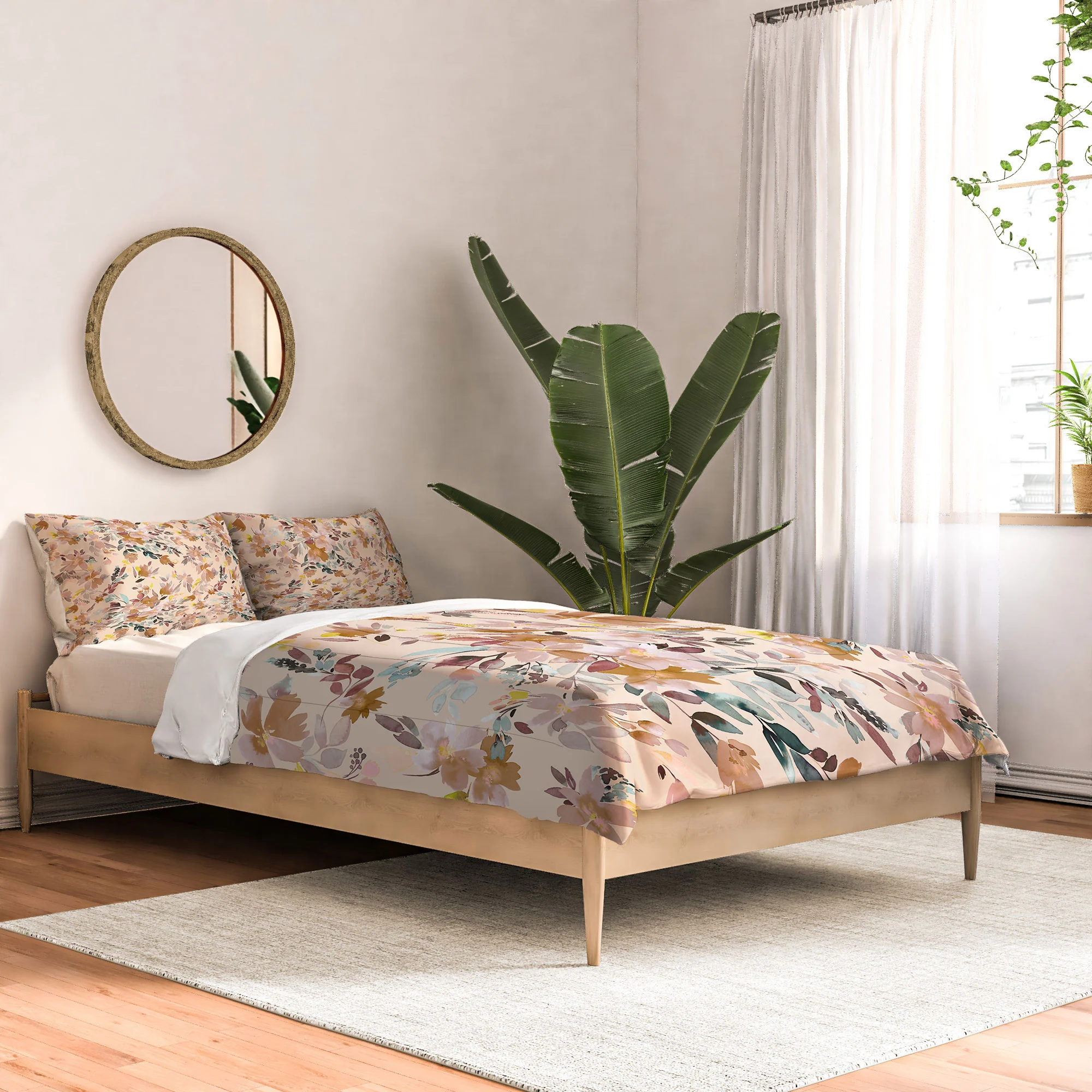 Ninola Design Botanic Retreat Floral Oleander Whimsical Soft Pink Comforter - Image 11