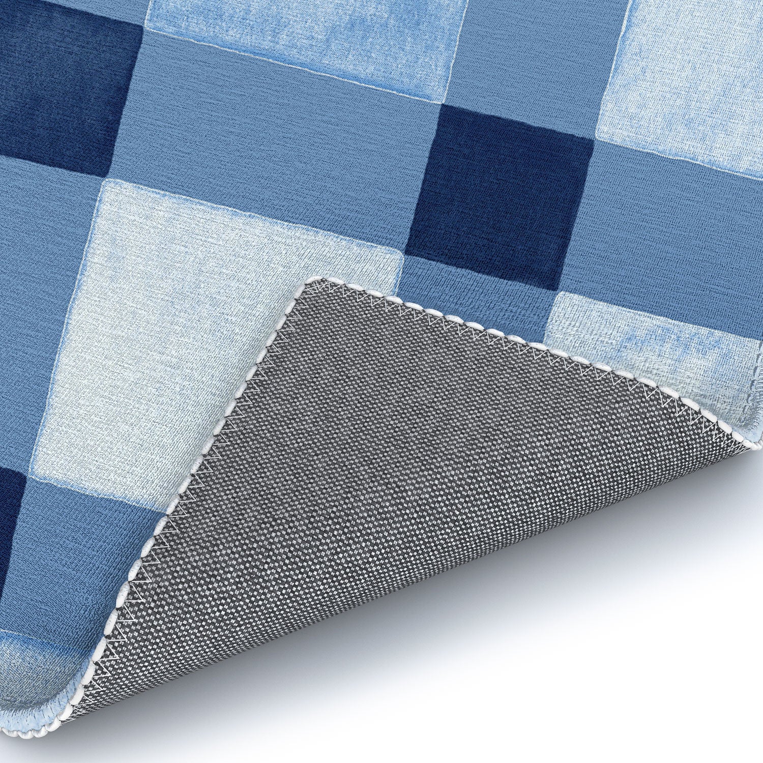 Ninola Design Checker Mosaic Navy Blue Area Rug - Image 10