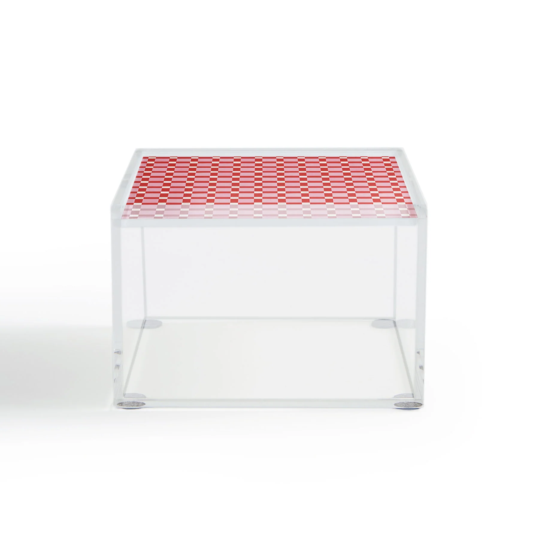 Ninola Design Checker Mosaic Pink Red Acrylic Box - Image 3