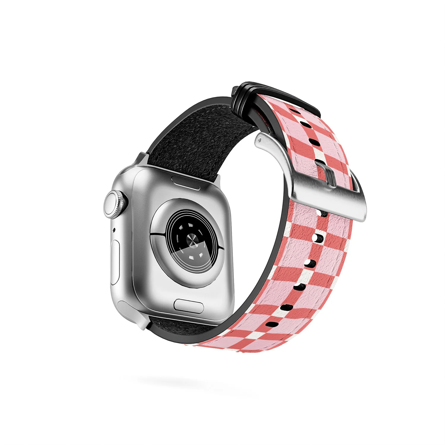 Ninola Design Checker Mosaic Pink Red Apple Watch Band - Image 5