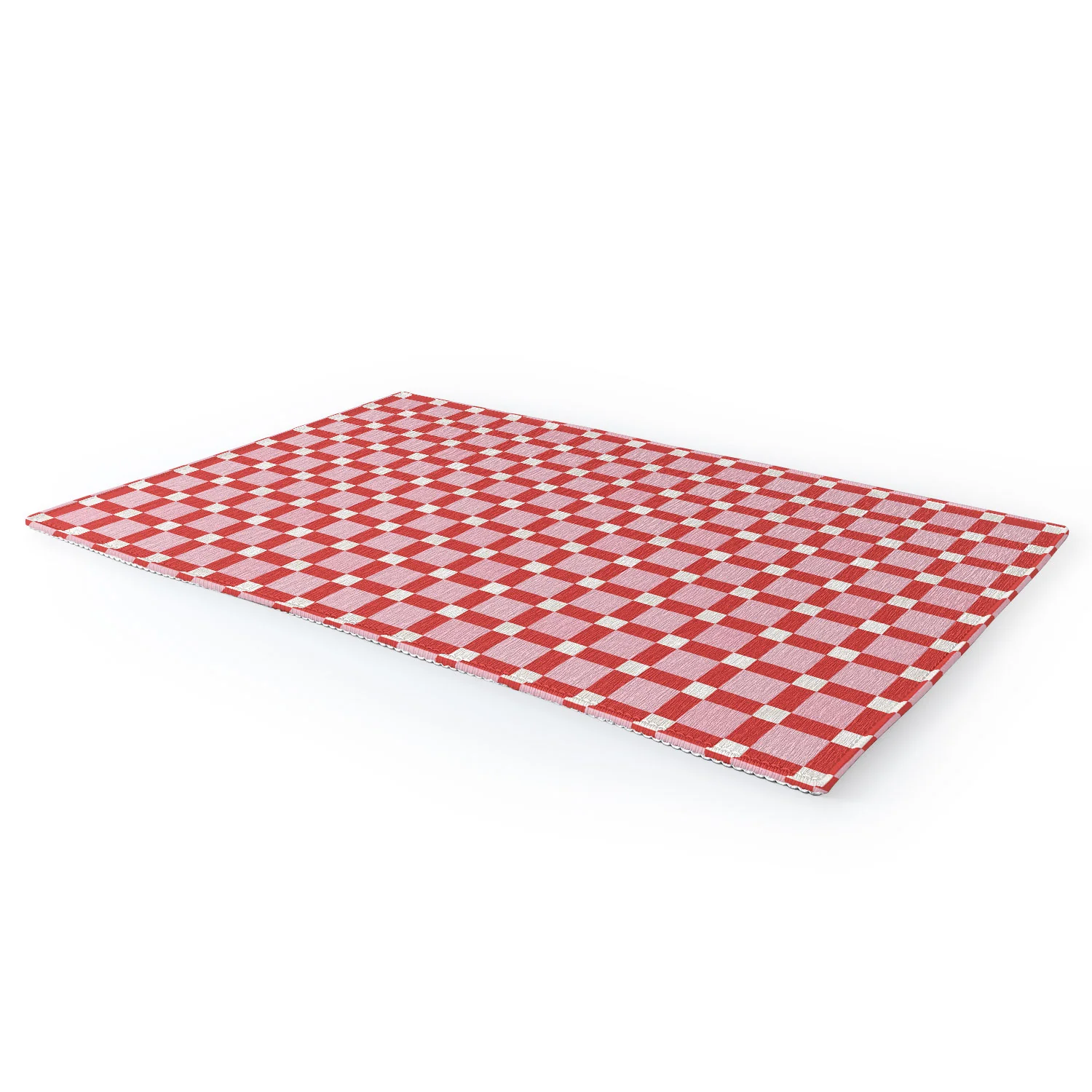Ninola Design Checker Mosaic Pink Red Area Rug - Image 2