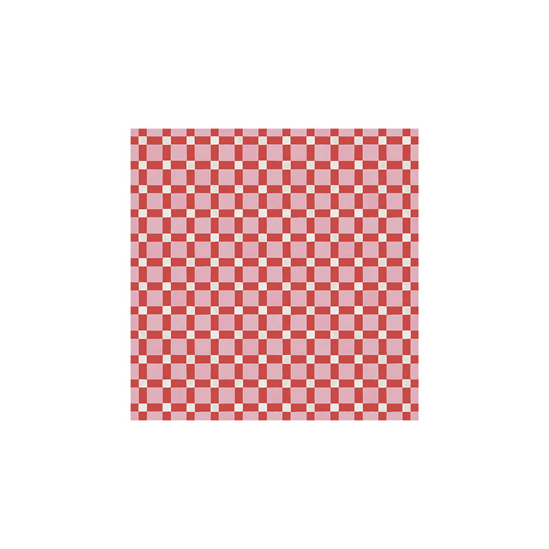 Ninola Design Checker Mosaic Pink Red Art Print - Image 13