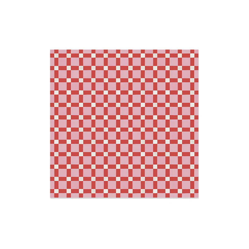 Ninola Design Checker Mosaic Pink Red Art Print - Image 16