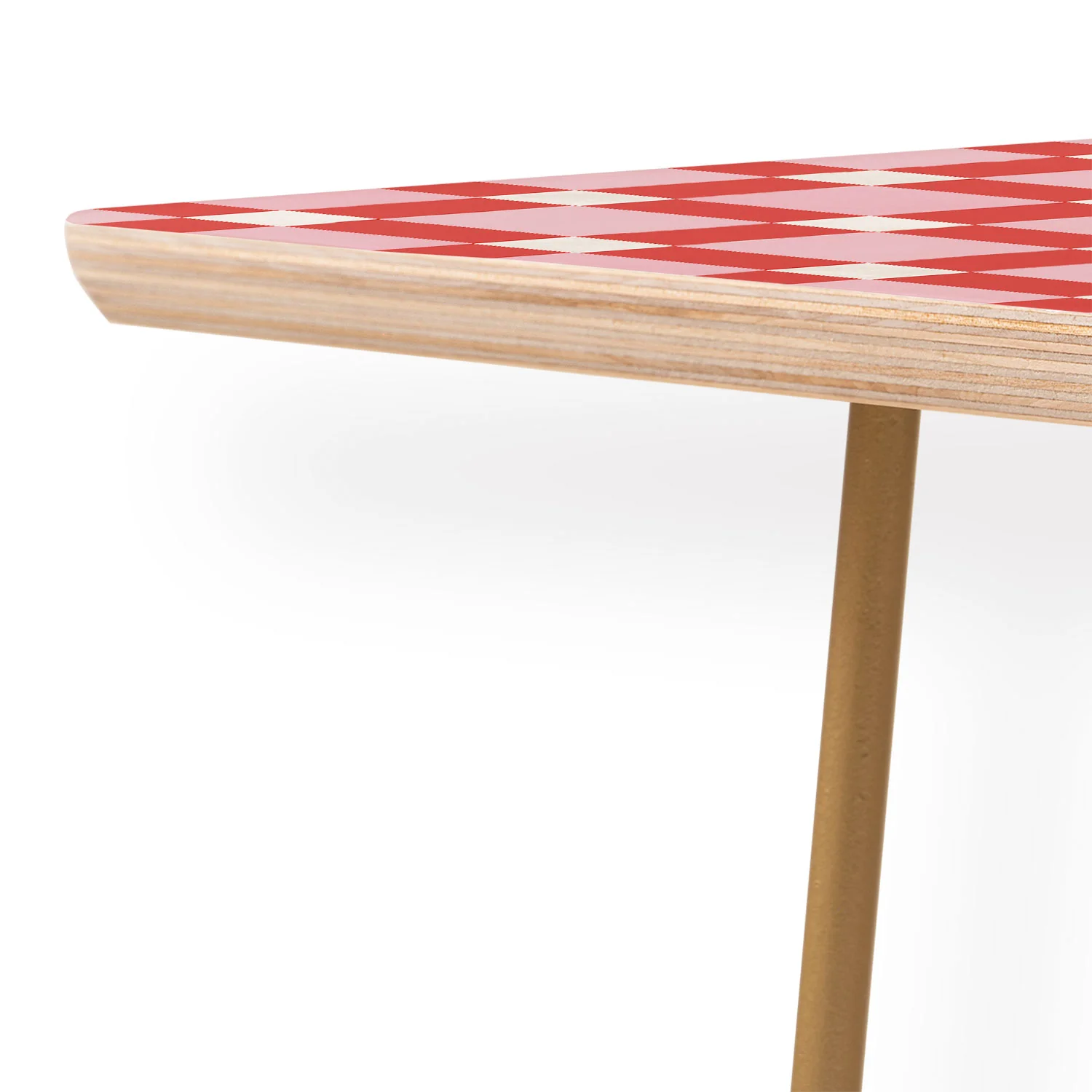 Ninola Design Checker Mosaic Pink Red Coffee Table - Image 5