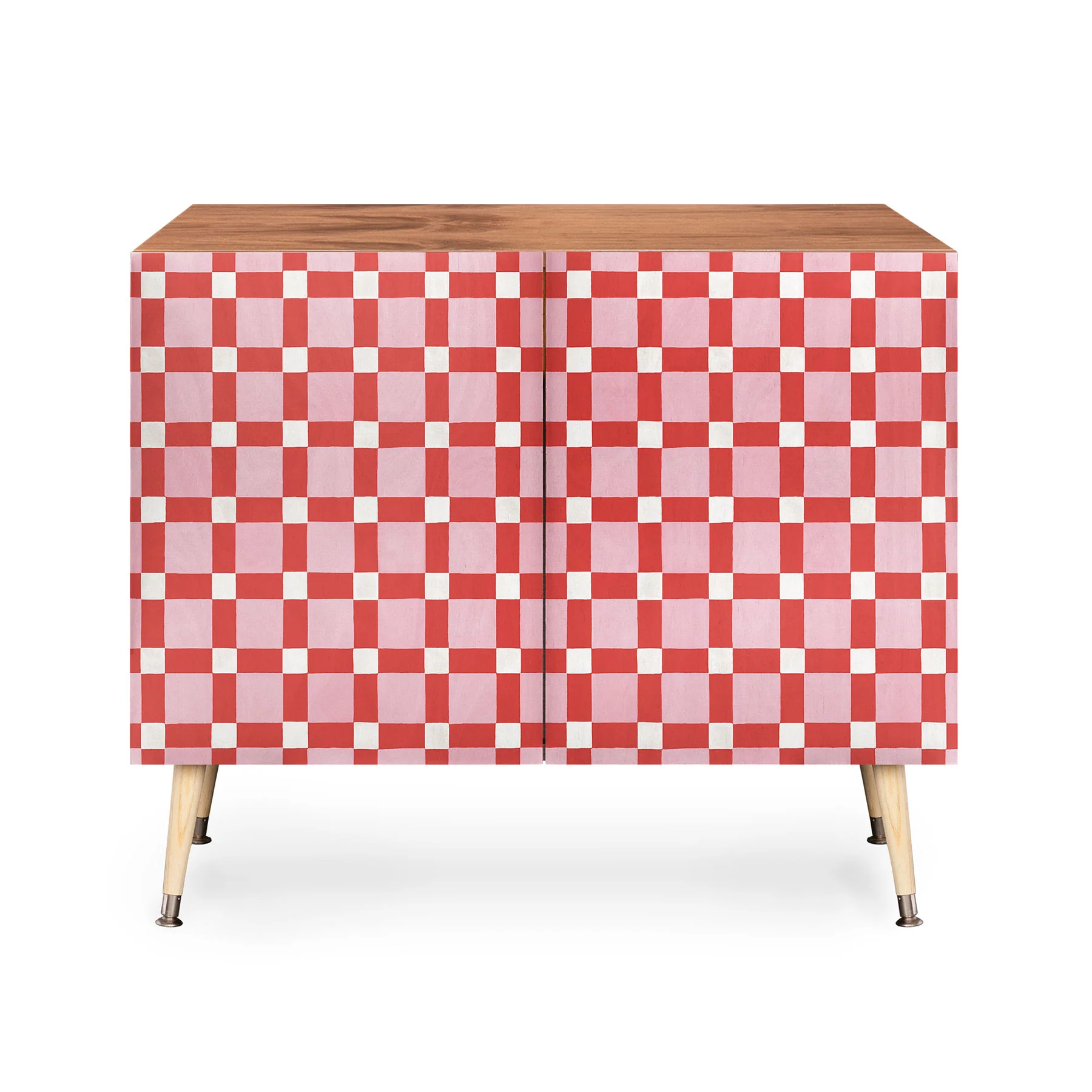 Ninola Design Checker Mosaic Pink Red Credenza - Image 13