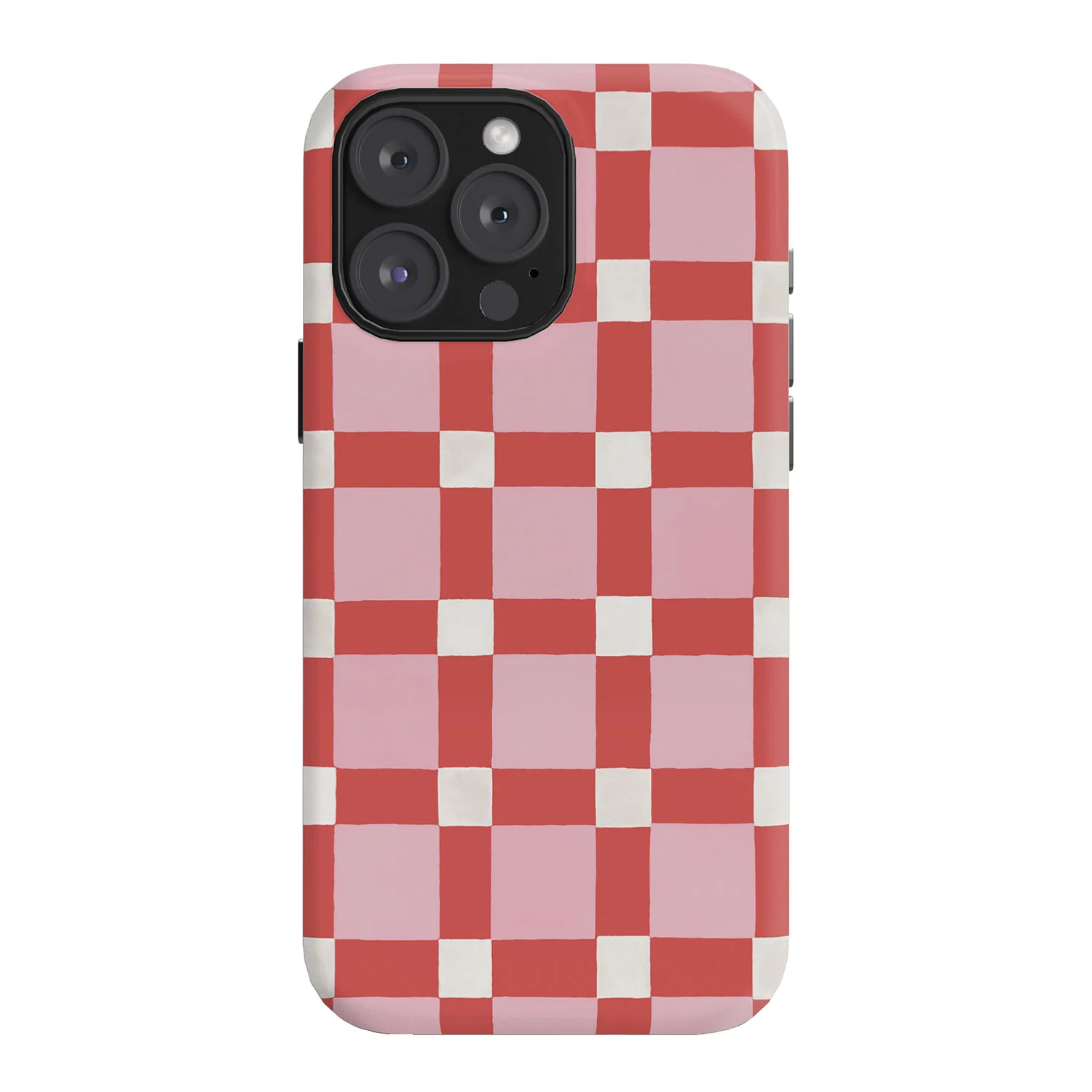 Ninola Design Checker Mosaic Pink Red Phone Case - Image 62