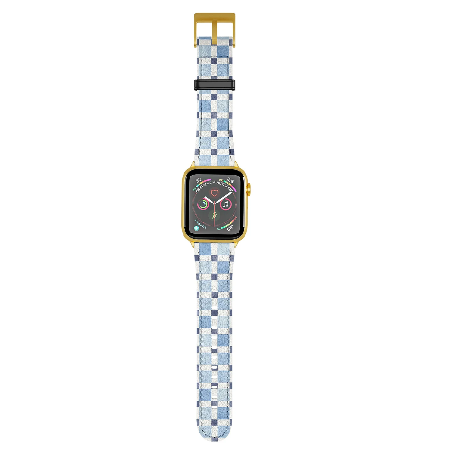 Ninola Design Checkerboard Mosaic Squares Blue Apple Watch Band - Image 12