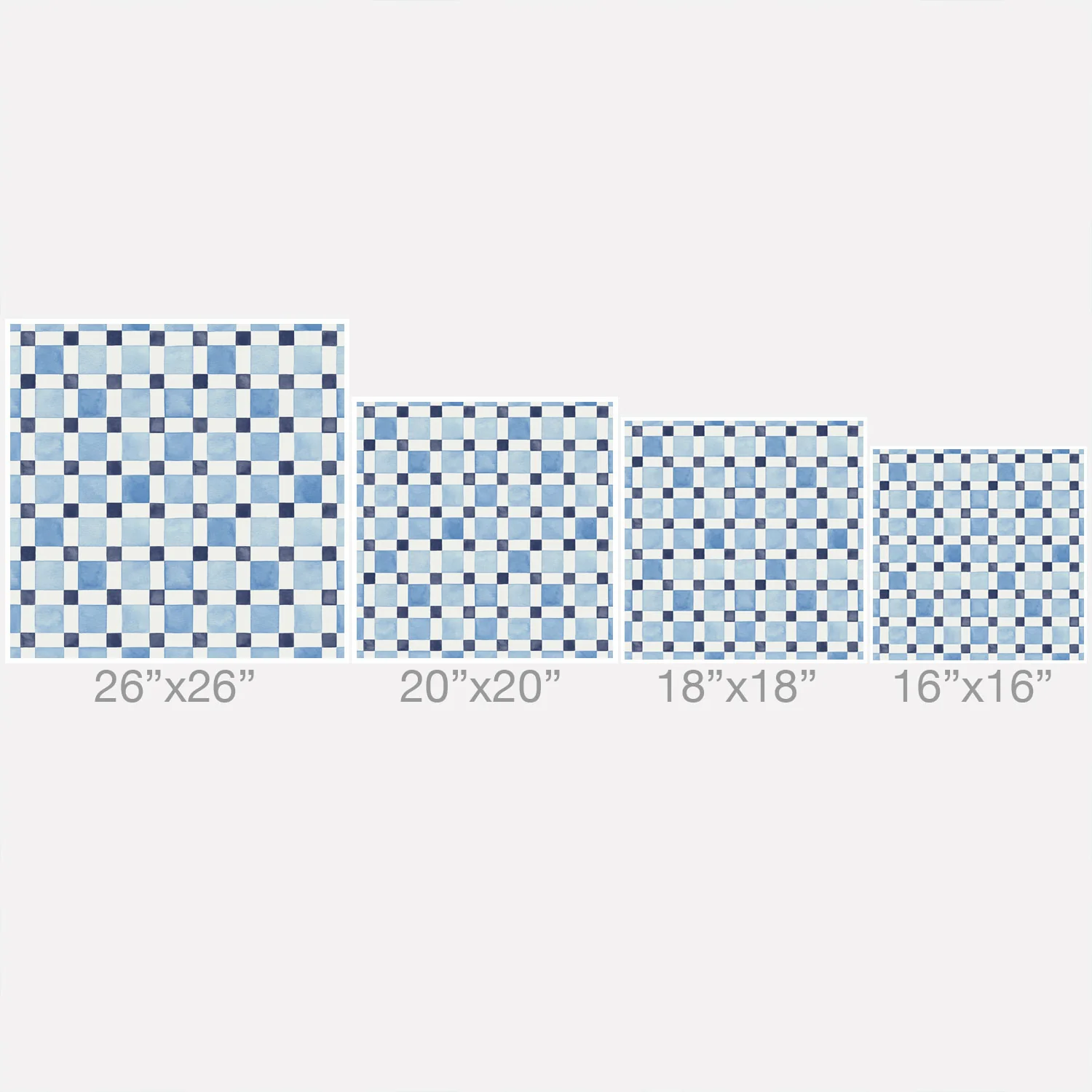 Ninola Design Checkerboard Mosaic Squares Blue Outdoor Throw Pillow - Image 18