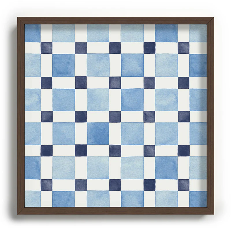 Ninola Design Checkerboard Mosaic Squares Blue Recessed Framing Square - Image 15