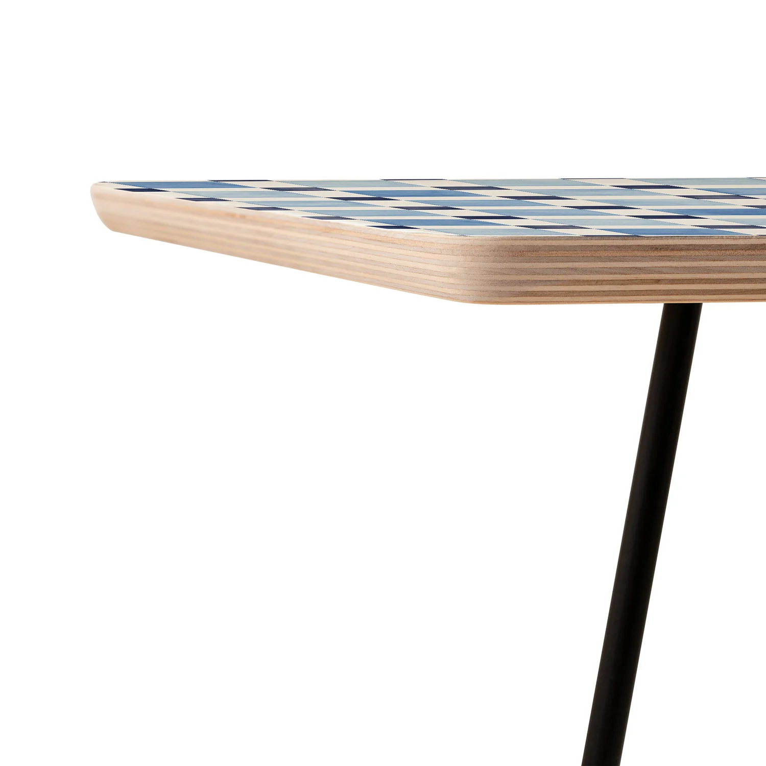 Ninola Design Checkerboard Mosaic Squares Blue Side Table - Image 6