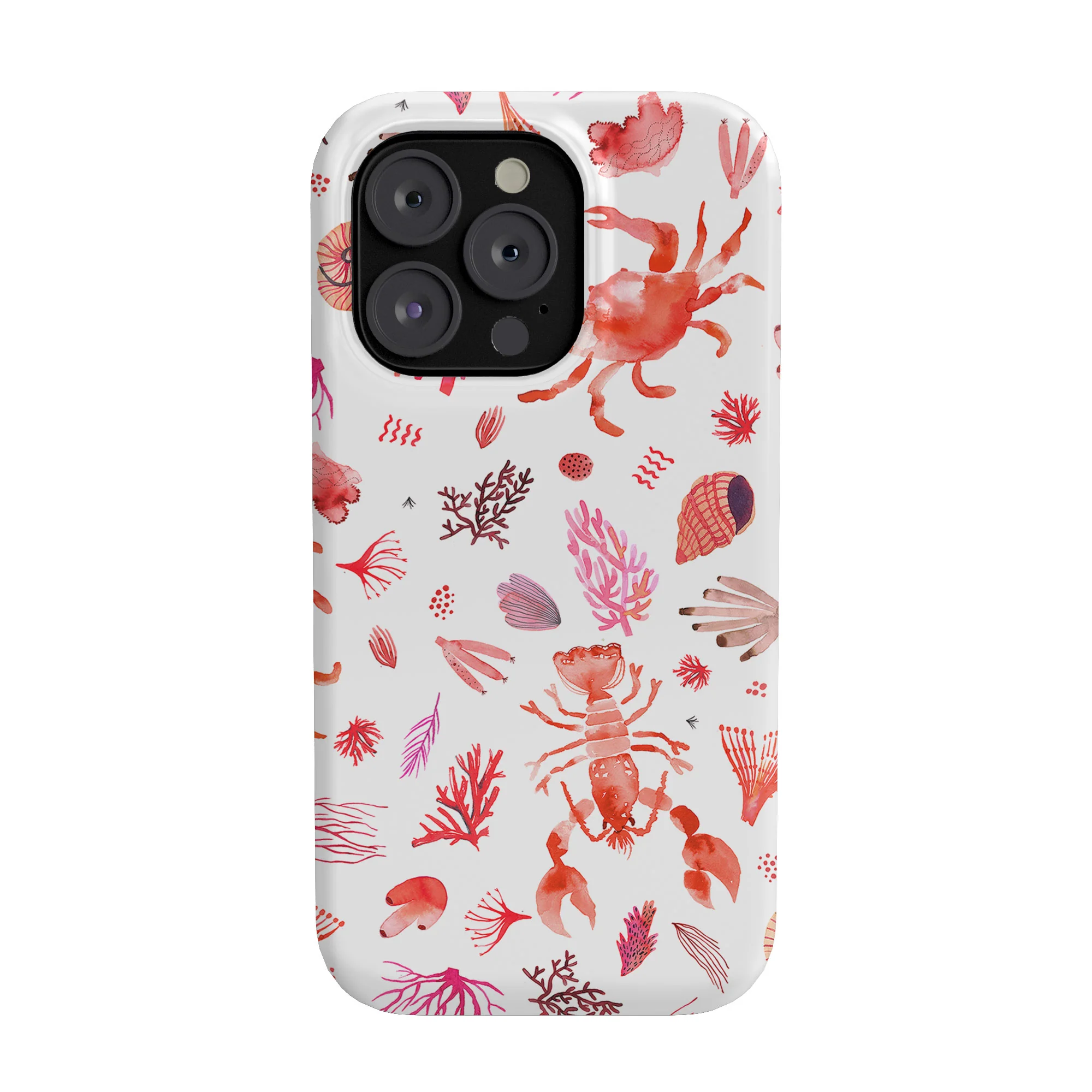 Ninola Design Crabs Lobsters Coastal Coral Reef Red Phone Case - Image 52