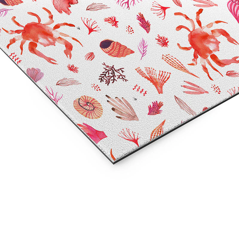 Ninola Design Crabs Lobsters Coastal Coral Reef Red Welcome Mat - Image 6