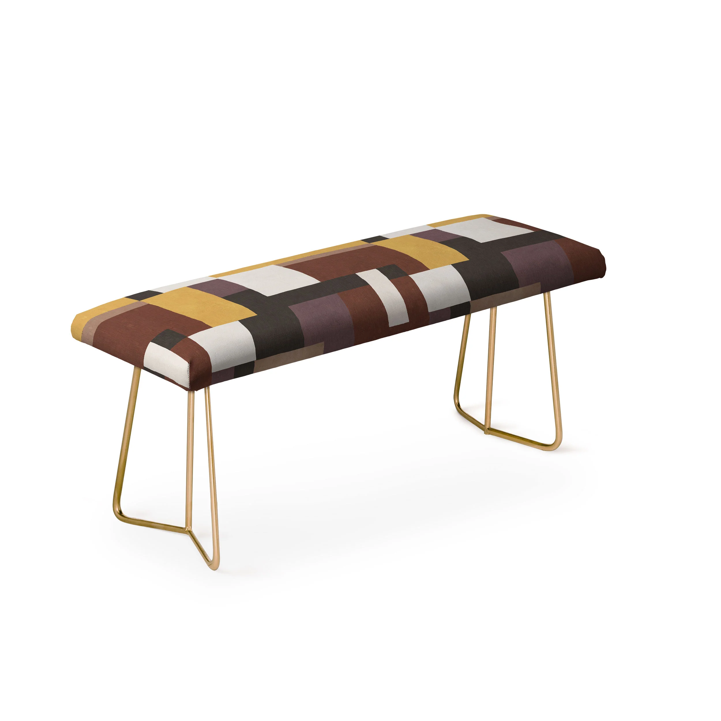 Ninola Design Everyday Artifact Modern Color Block Texture Earthy Bench - Image 3