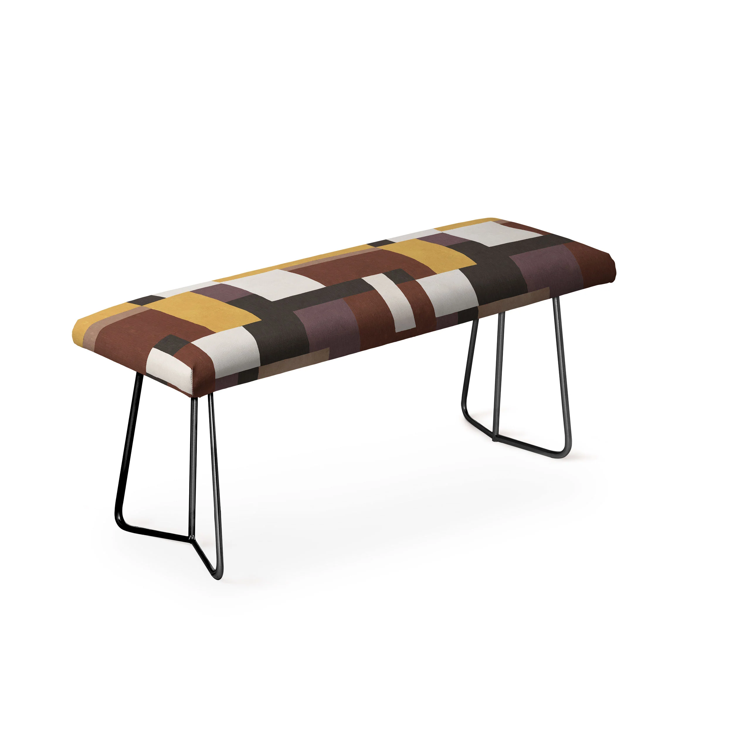 Ninola Design Everyday Artifact Modern Color Block Texture Earthy Bench - Image 4