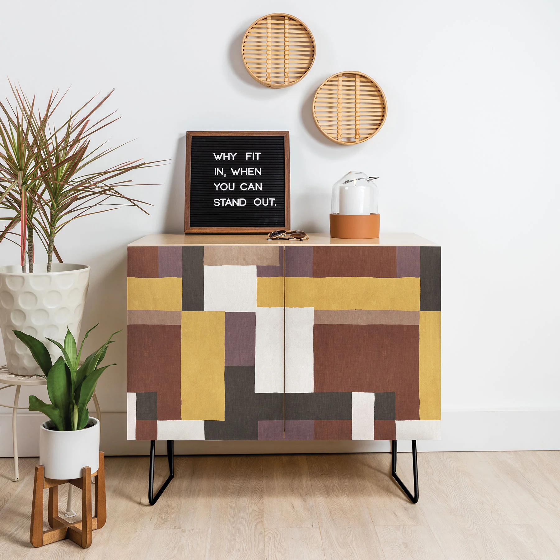 Ninola Design Everyday Artifact Modern Color Block Texture Earthy Credenza - Image 12