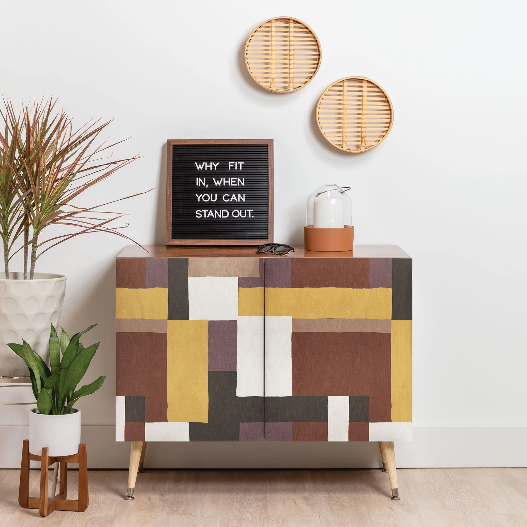 Ninola Design Everyday Artifact Modern Color Block Texture Earthy Credenza - Image 15