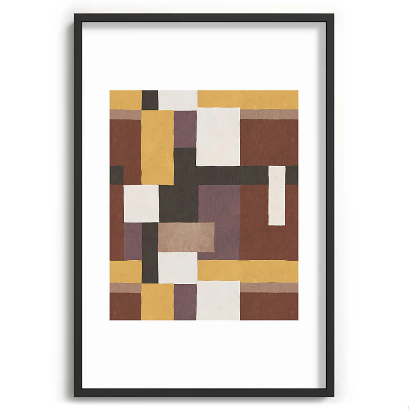 Ninola Design Everyday Artifact Modern Color Block Texture Earthy Recessed Framing Rectangle - Image 25