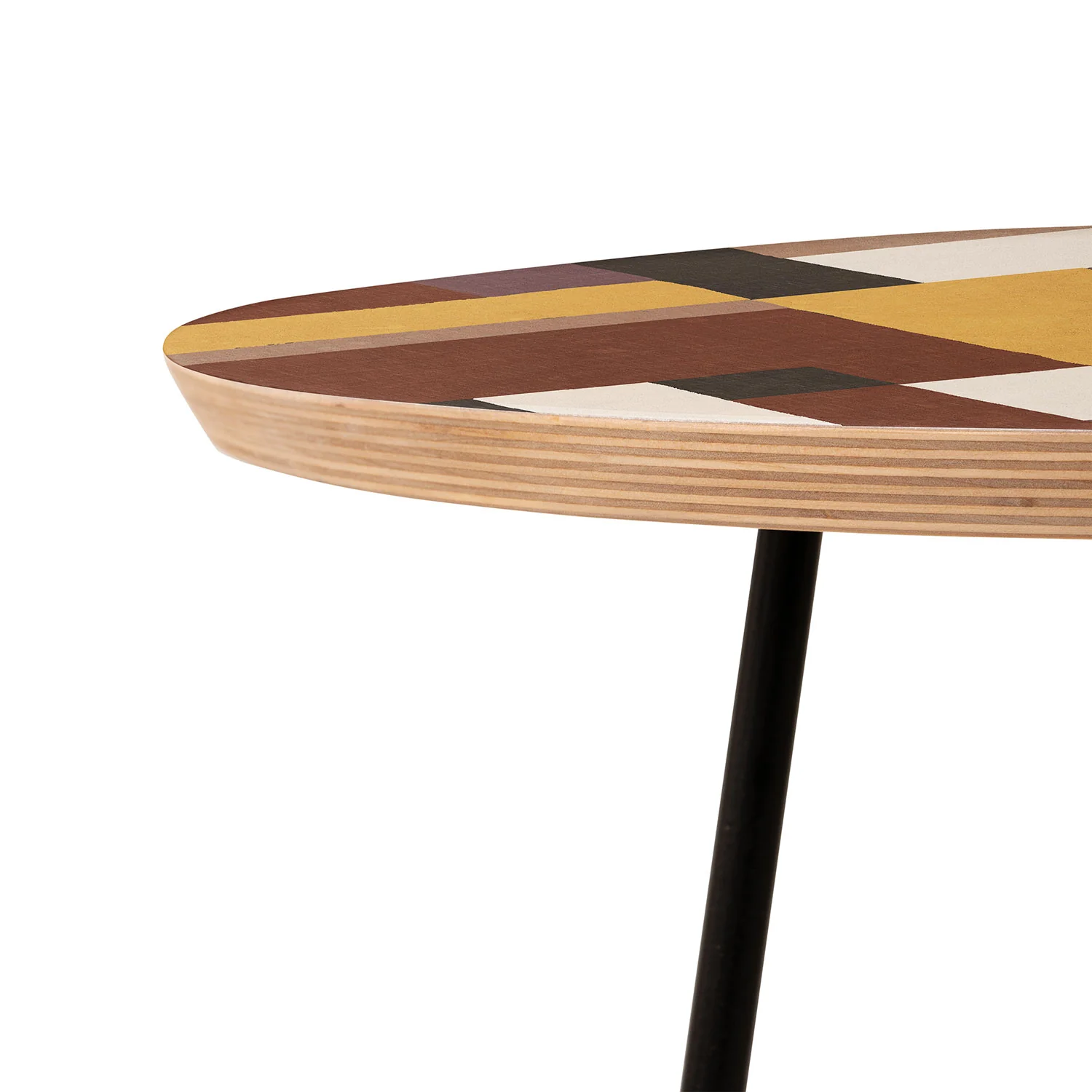 Ninola Design Everyday Artifact Modern Color Block Texture Earthy Round Side Table - Image 6