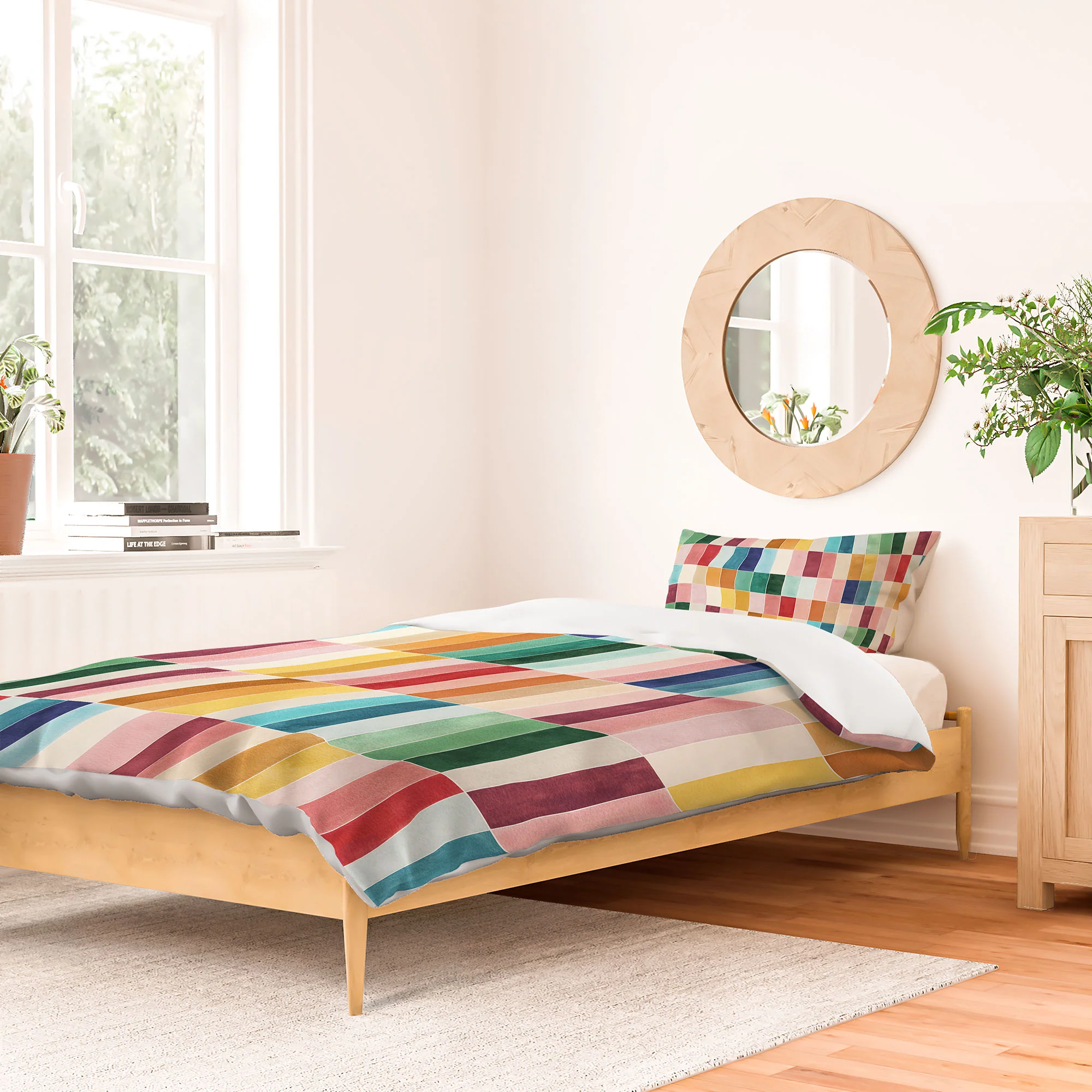 Ninola Design Modern Craft Rectangular Colorful Tiles Color Utopia Duvet Cover - Image 30