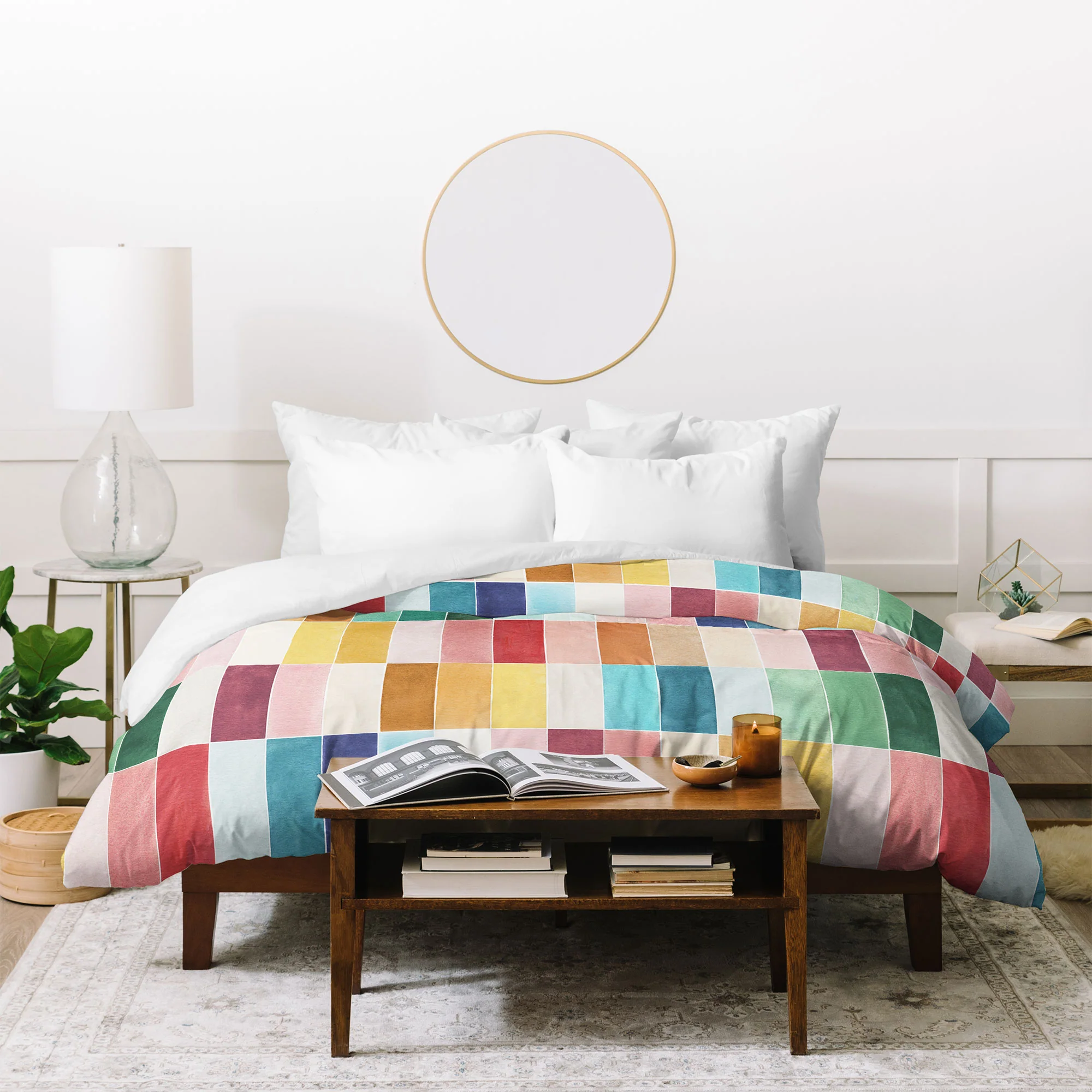 Ninola Design Modern Craft Rectangular Colorful Tiles Color Utopia Duvet Cover - Image 8