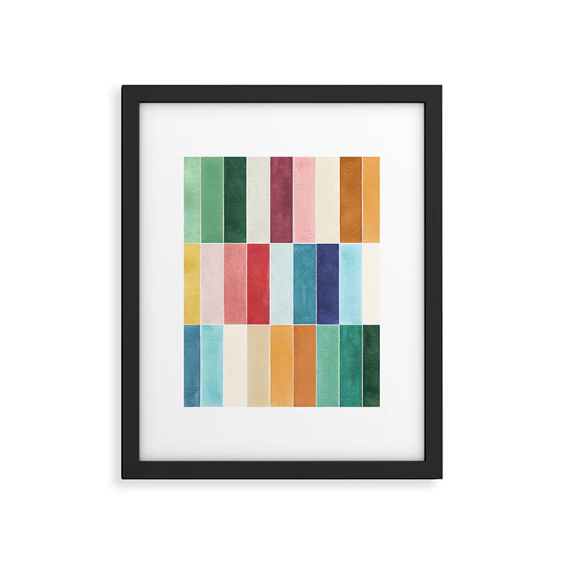 Ninola Design Modern Craft Rectangular Colorful Tiles Color Utopia Framed Art Print - Image 29