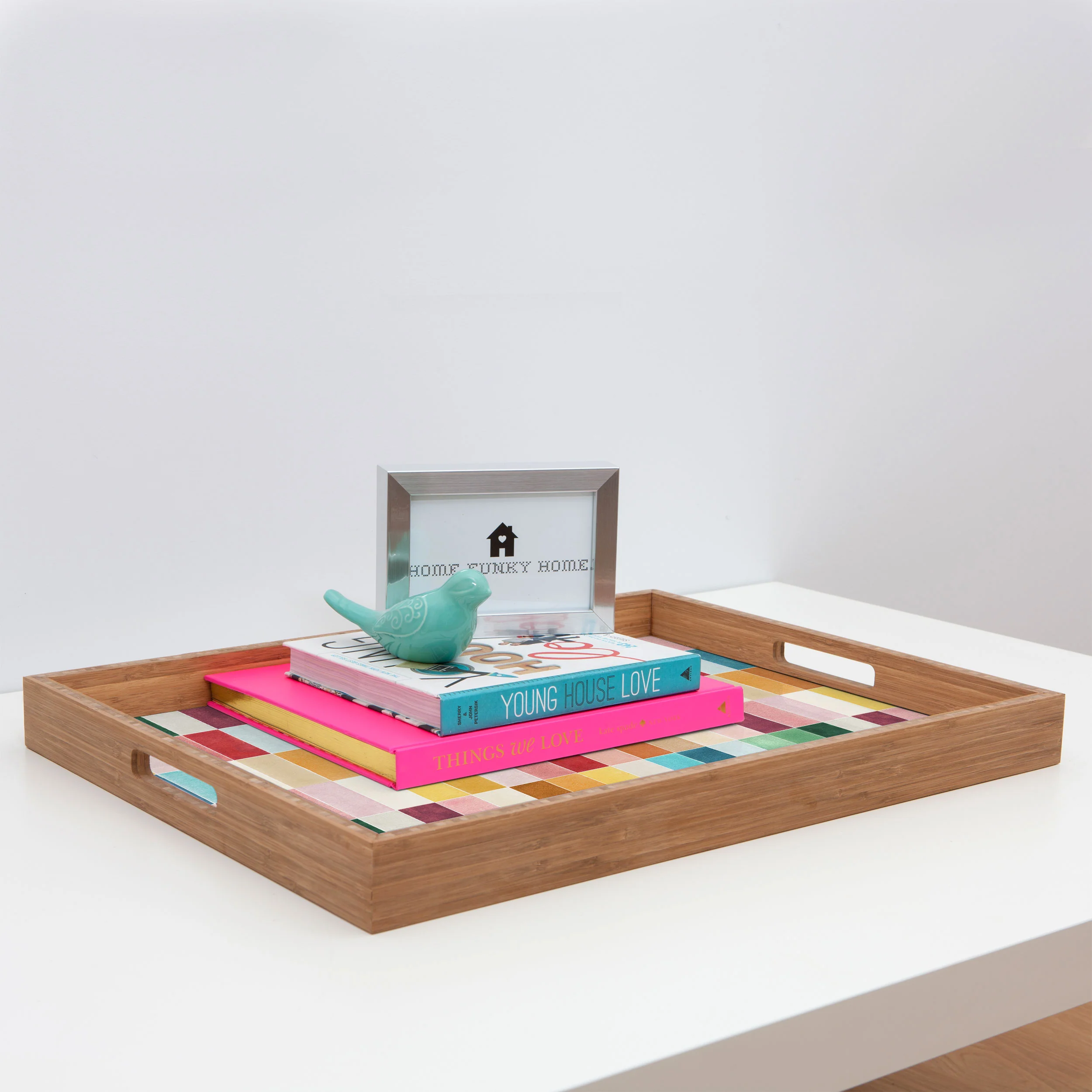 Ninola Design Modern Craft Rectangular Colorful Tiles Color Utopia Rectangular Tray - Image 3