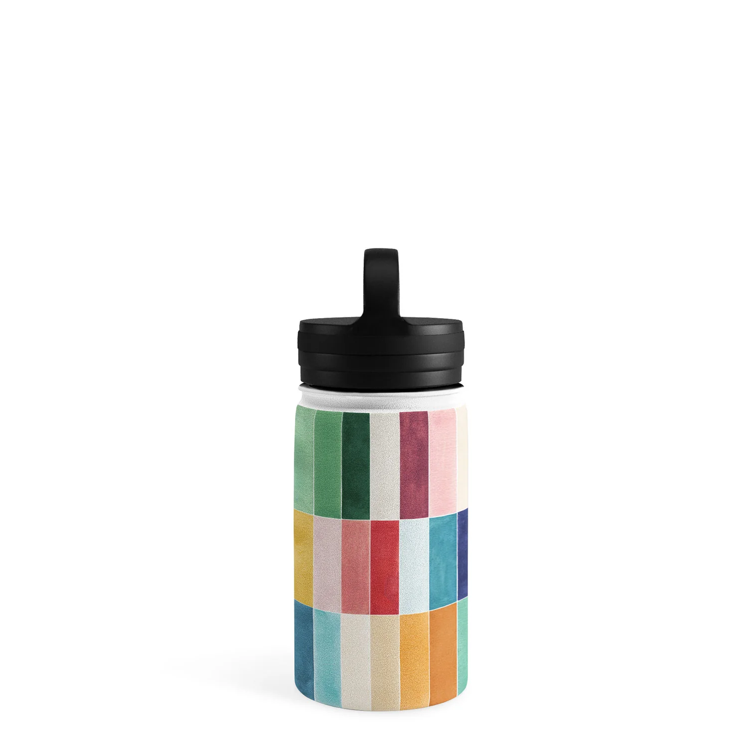 Ninola Design Modern Craft Rectangular Colorful Tiles Color Utopia Water Bottle - Image 10