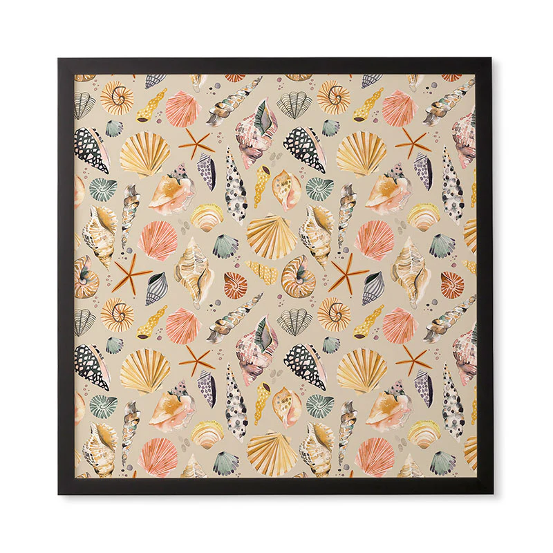 Ninola Design Sea Shells Ocean Marine Coastal Sand Framed Wall Art - Image 11