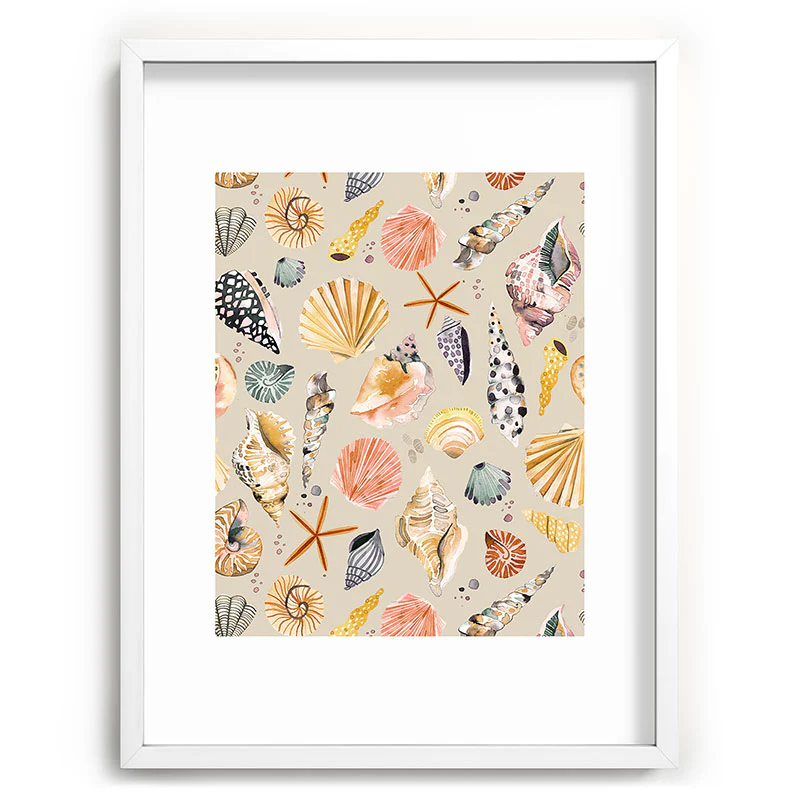 Ninola Design Sea Shells Ocean Marine Coastal Sand Recessed Framing Rectangle - Image 19