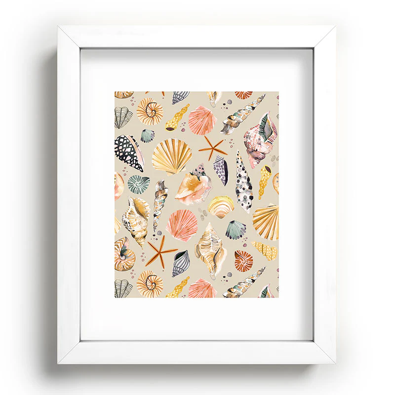 Ninola Design Sea Shells Ocean Marine Coastal Sand Recessed Framing Rectangle - Image 3