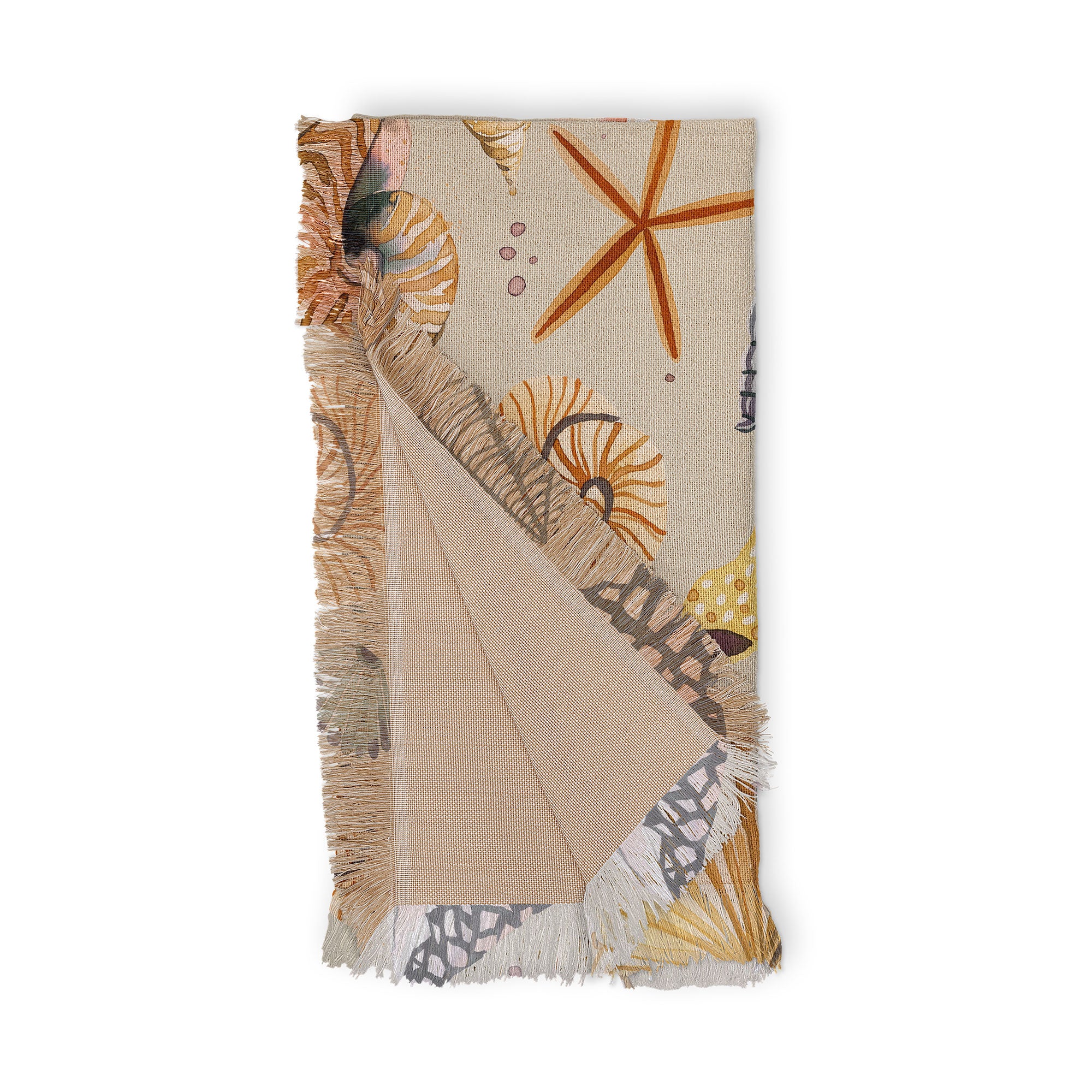 Ninola Design Sea Shells Ocean Marine Coastal Sand Throw Blanket - Image 4