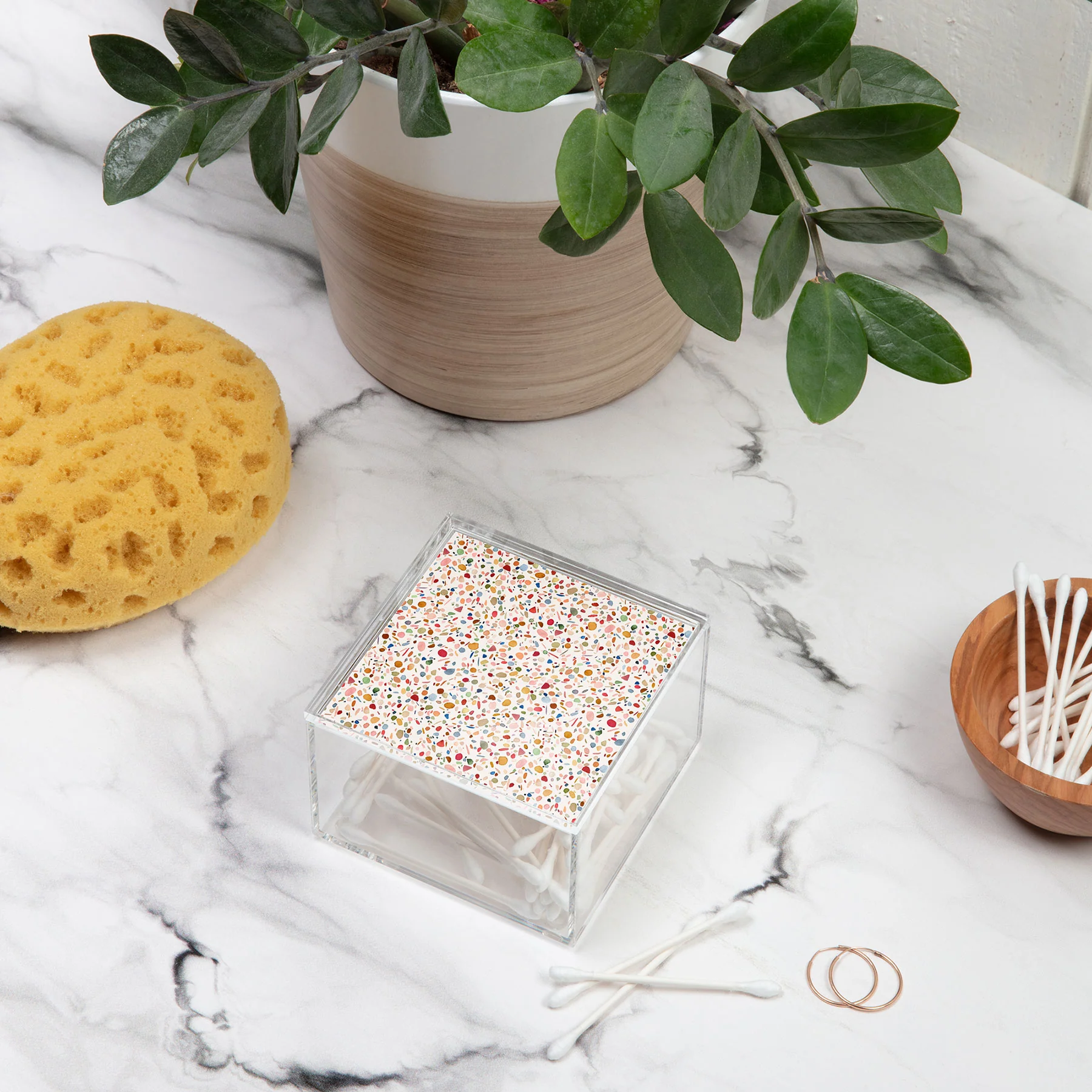 Ninola Design Terrazzo Pebbles Speckled Confetti Texture Acrylic Box - Image 4