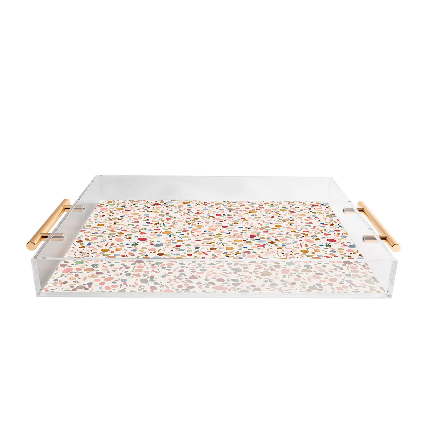 Ninola Design Terrazzo Pebbles Speckled Confetti Texture Acrylic Tray - Image 4