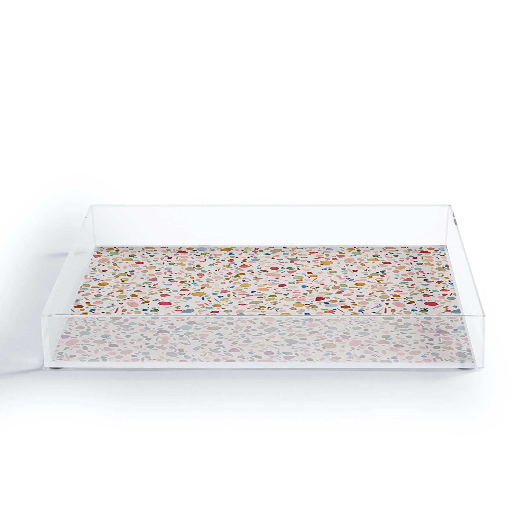 Ninola Design Terrazzo Pebbles Speckled Confetti Texture Acrylic Tray - Image 6