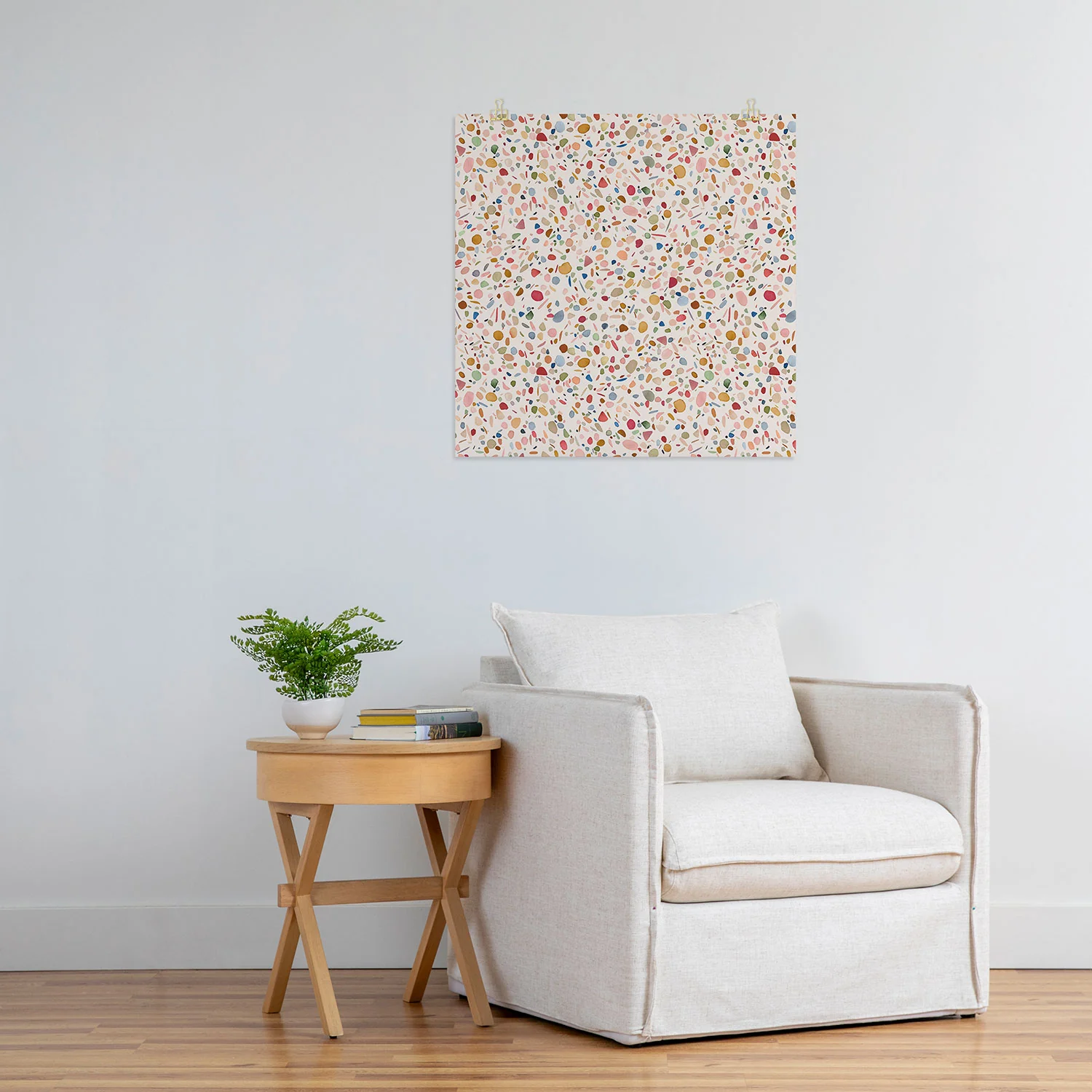 Ninola Design Terrazzo Pebbles Speckled Confetti Texture Art Print - Image 21