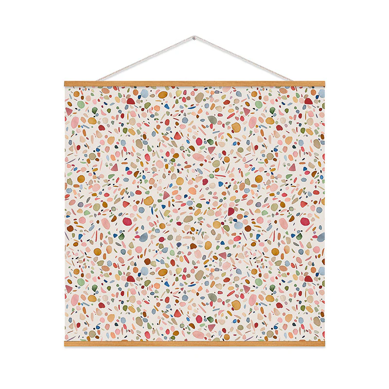 Ninola Design Terrazzo Pebbles Speckled Confetti Texture Art Print - Image 46