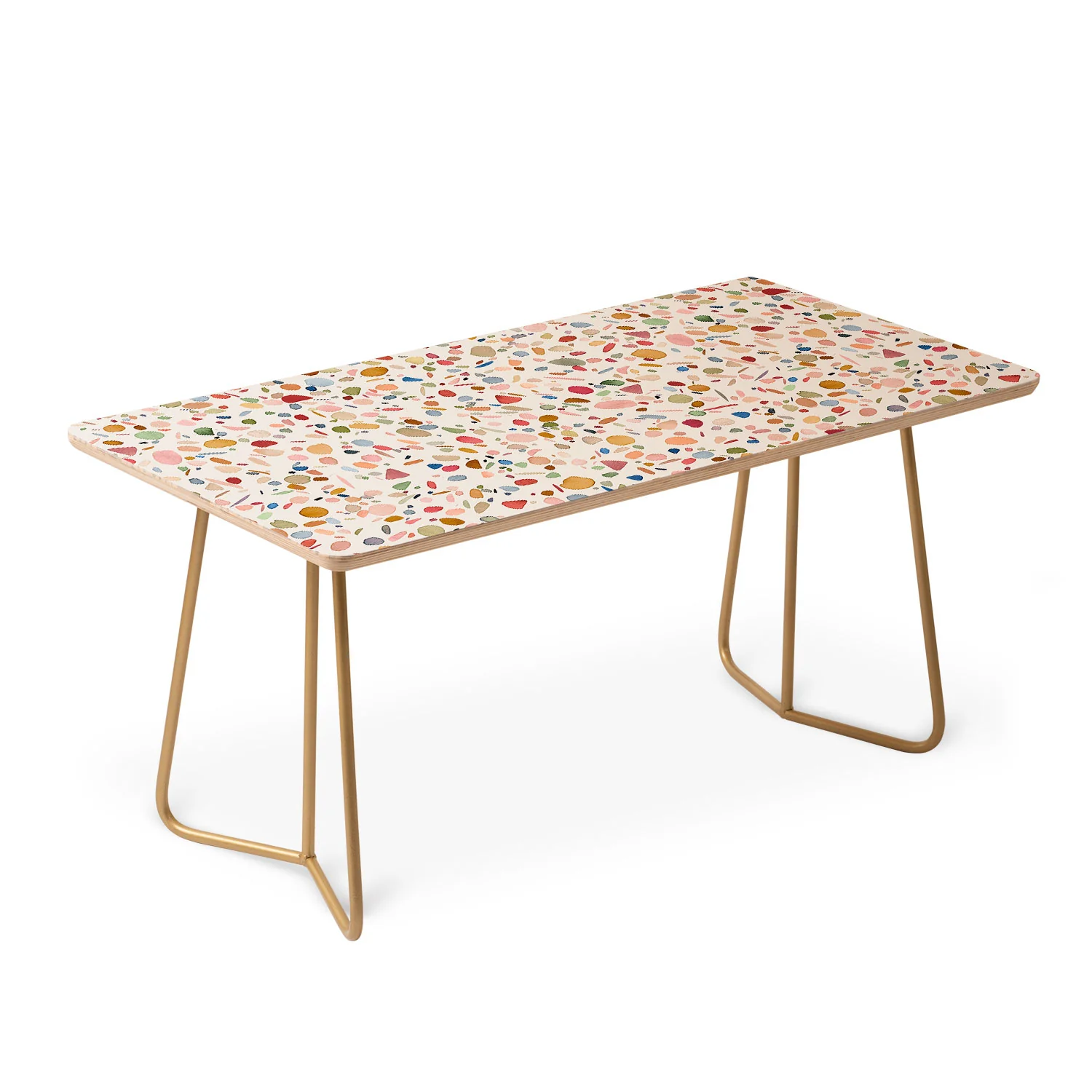 Ninola Design Terrazzo Pebbles Speckled Confetti Texture Coffee Table - Image 3