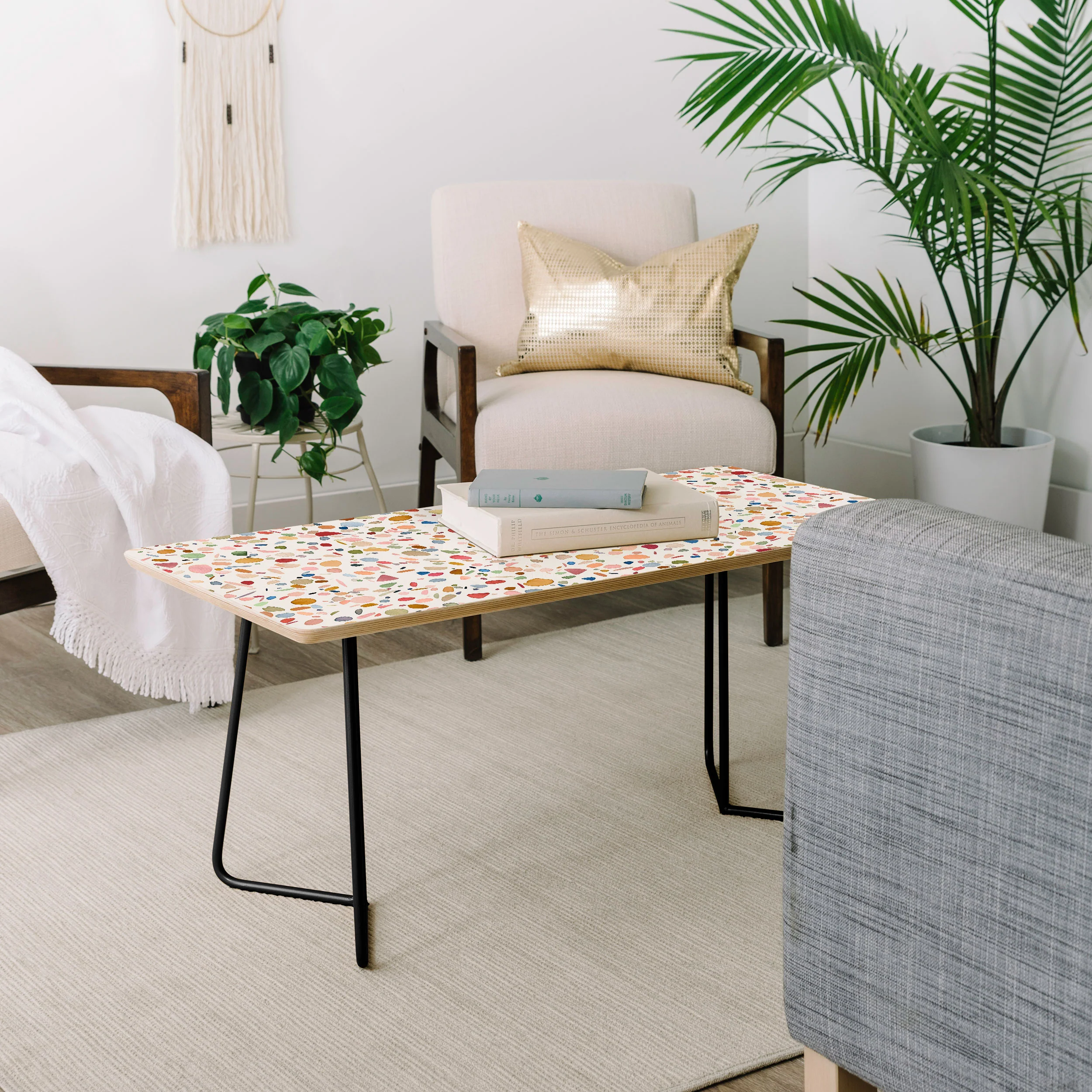 Ninola Design Terrazzo Pebbles Speckled Confetti Texture Coffee Table - Image 8