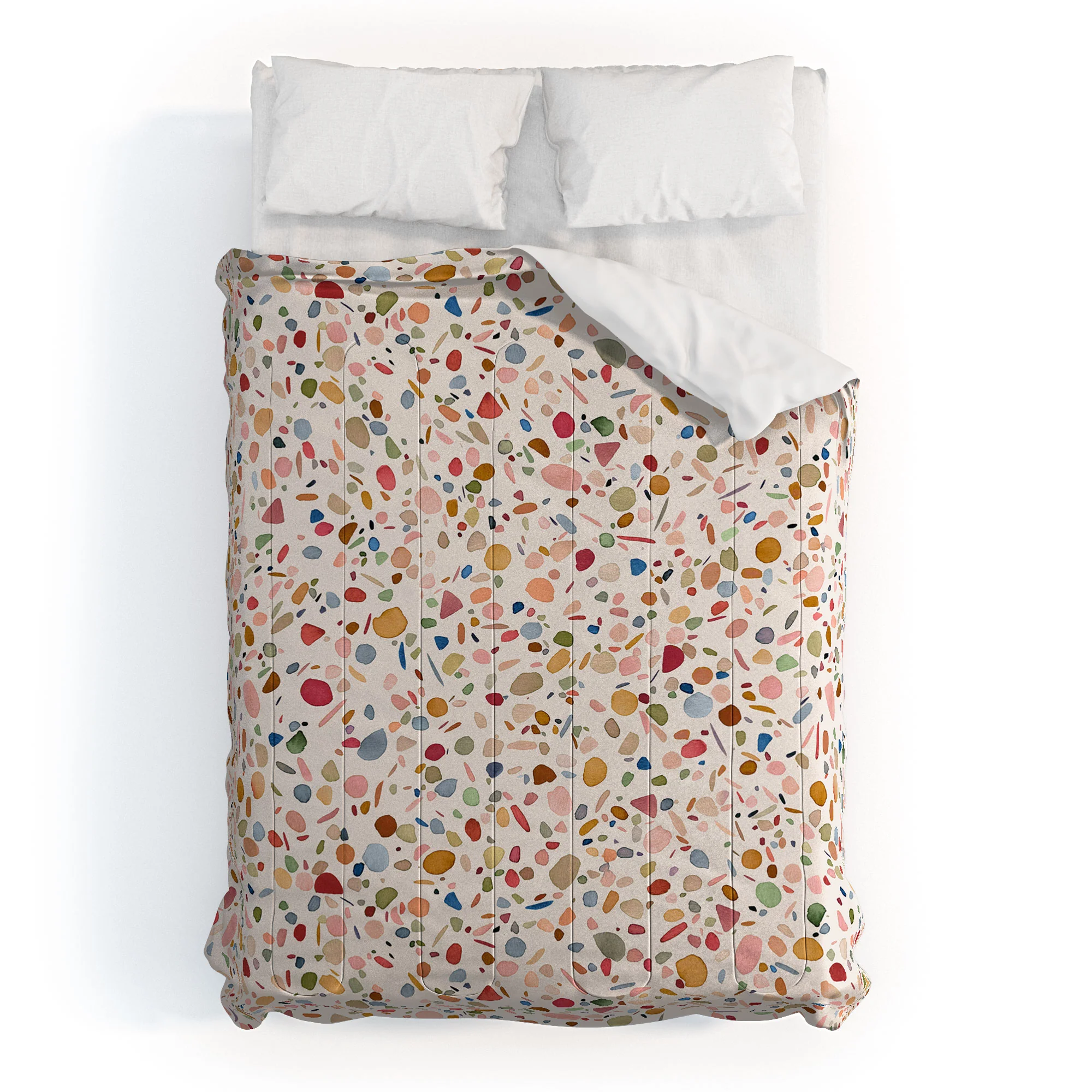 Ninola Design Terrazzo Pebbles Speckled Confetti Texture Comforter