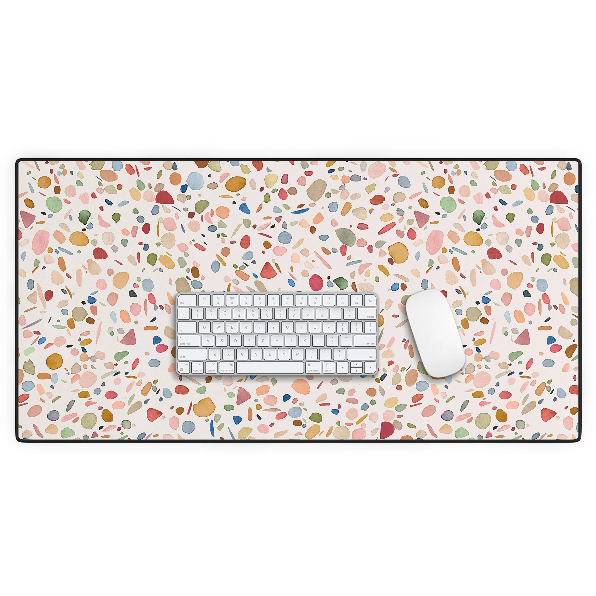 Ninola Design Terrazzo Pebbles Speckled Confetti Texture Desk Mat - Image 2